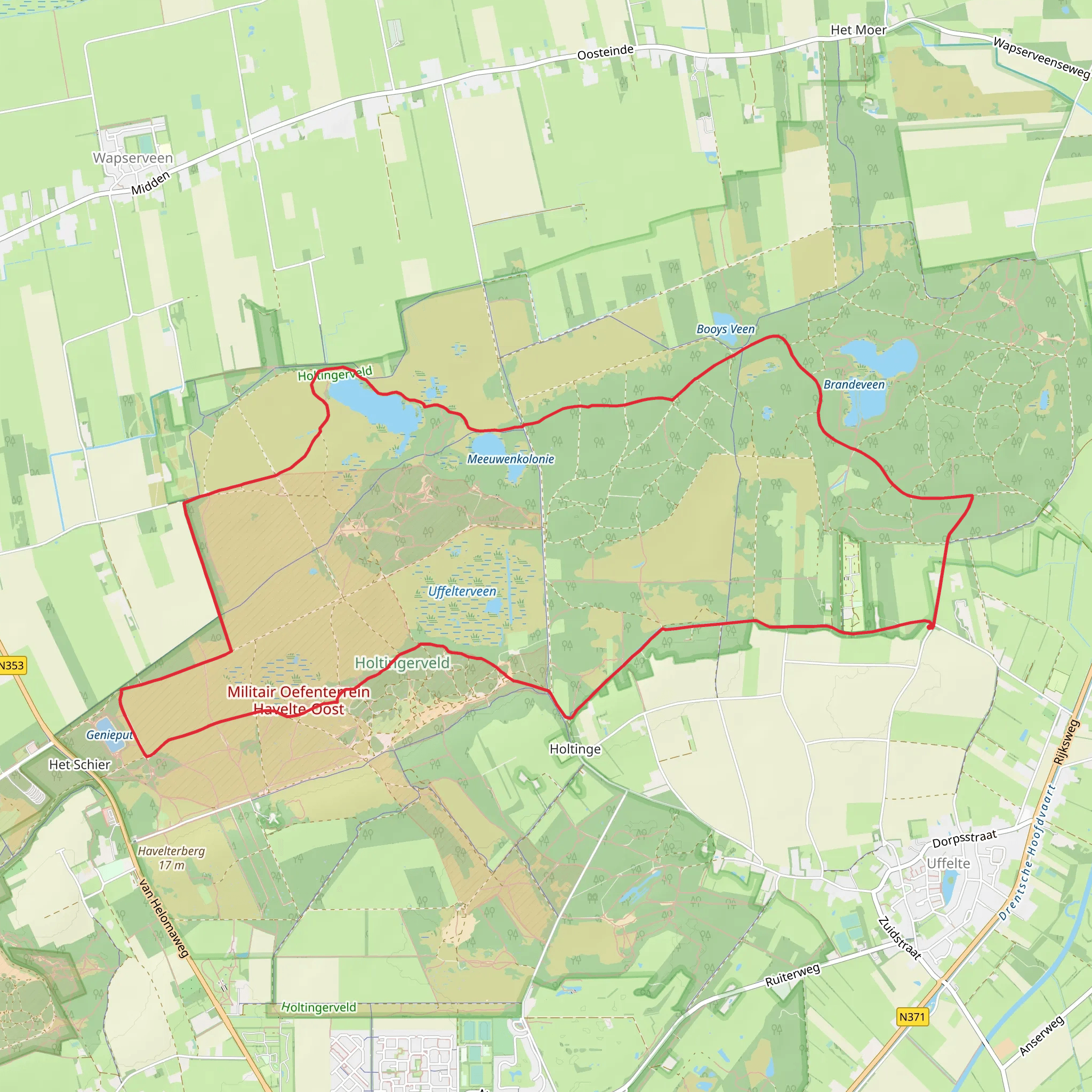 Havelte Oost, Holtingerveld and Booys Veen Loop mobile static map