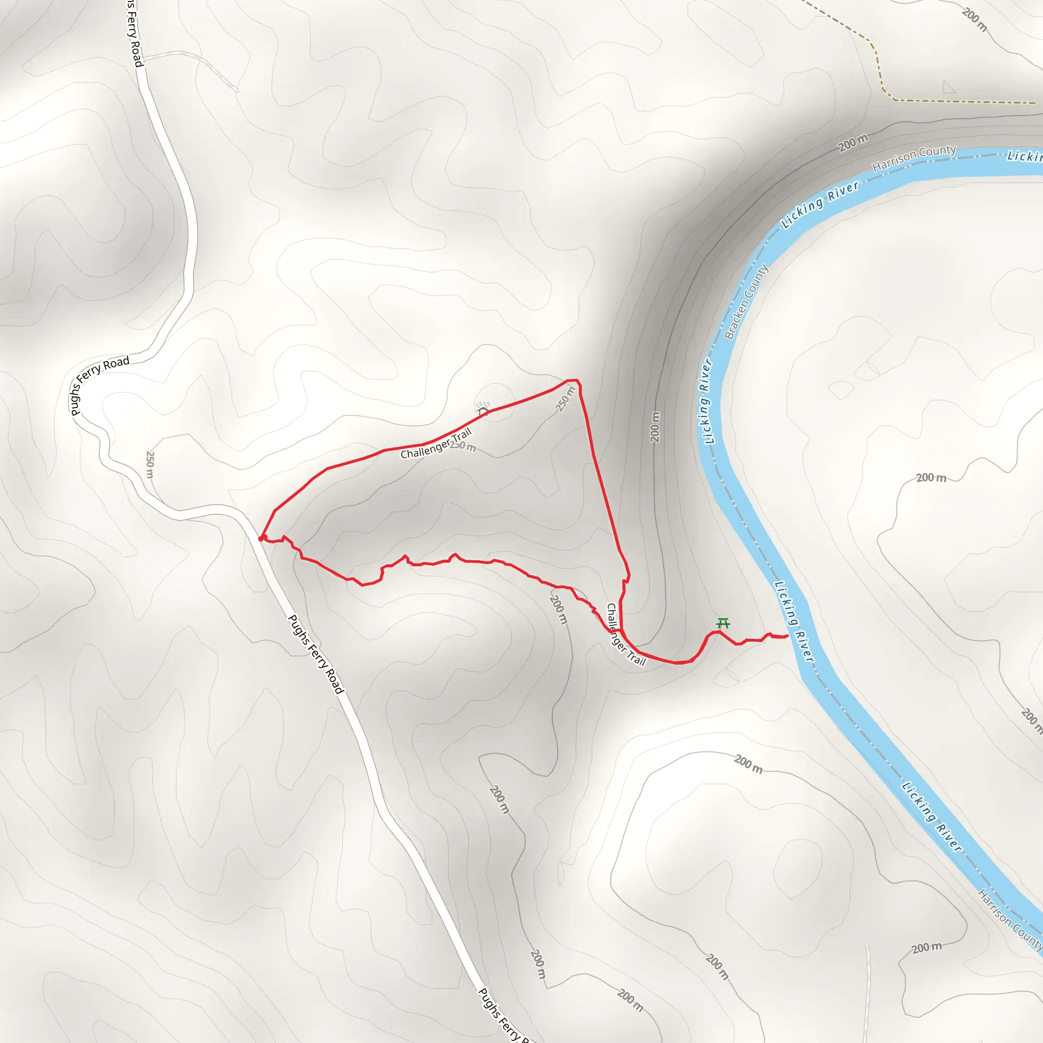 Challenger and Deep Hollow Loop Trail mobile static map