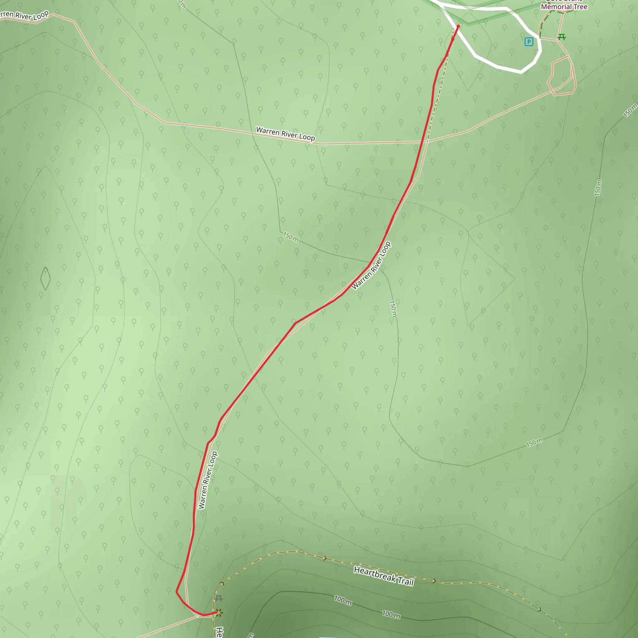 Warren Lookout Trail mobile static map