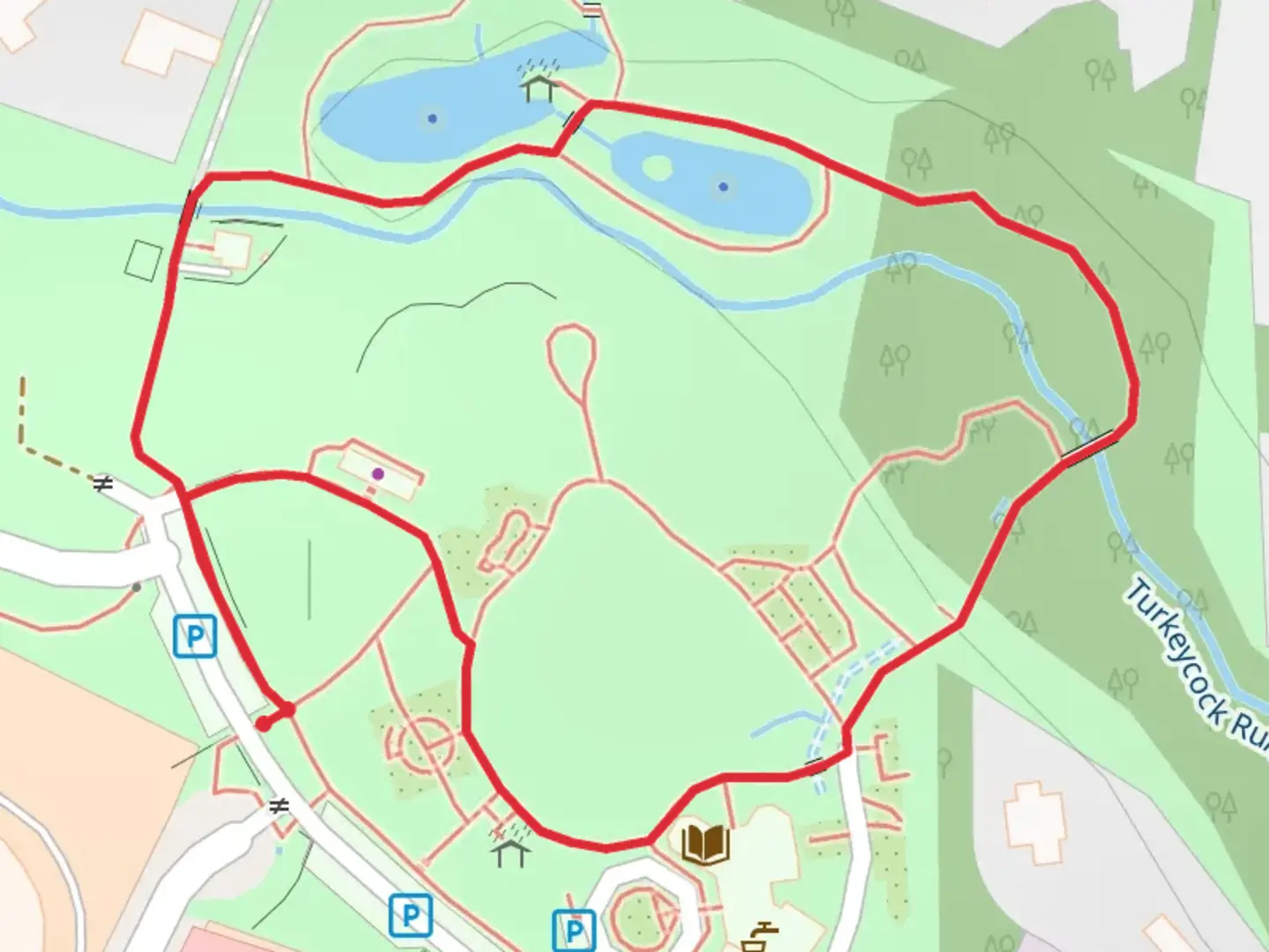 An image depicting the trail Green Springs Gardens Park and Turkeycock Run Loop and its surrounding area.