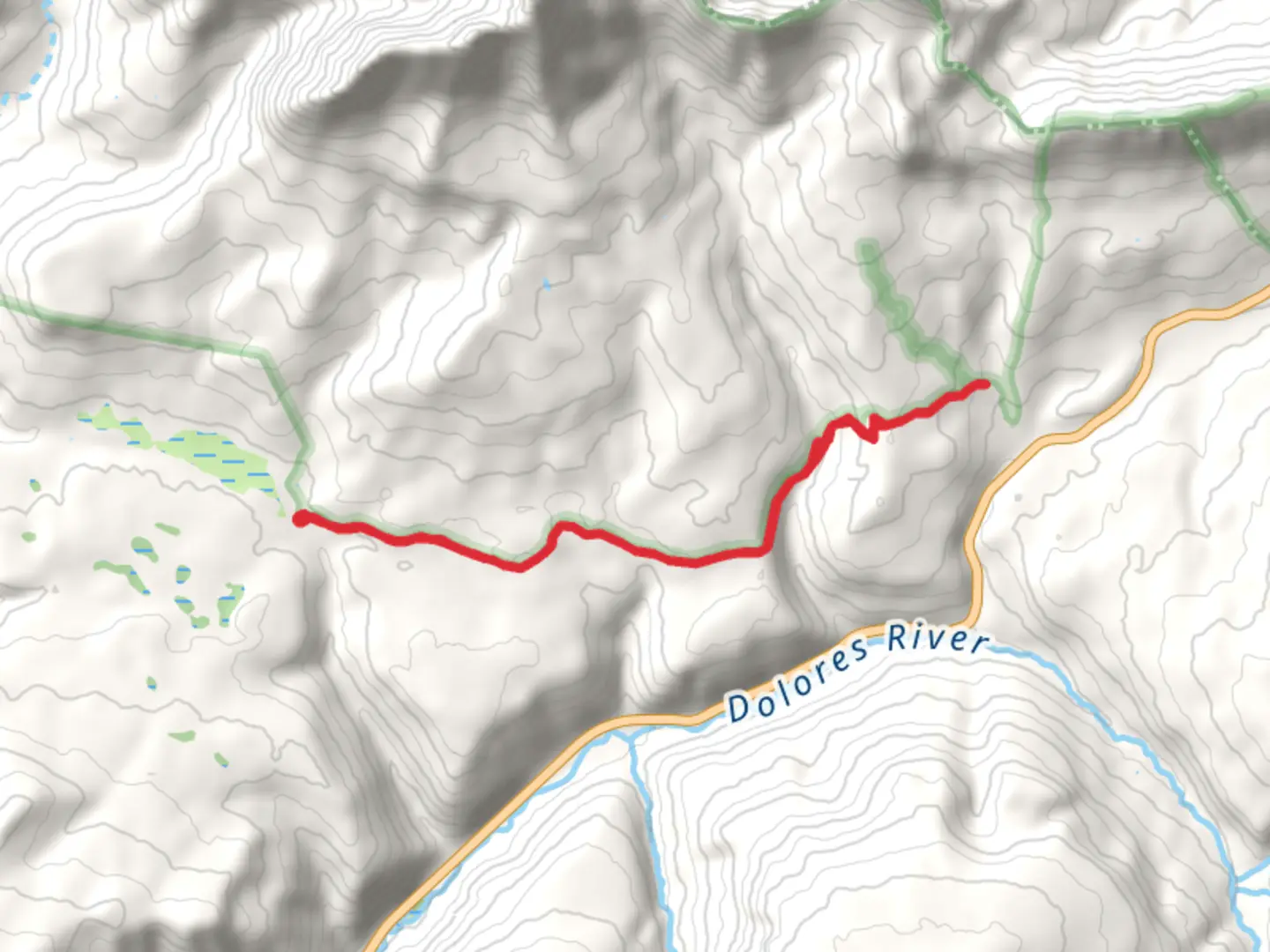 An image depicting the trail Groundhog Stock Trail - Short from Dunton Road and its surrounding area.