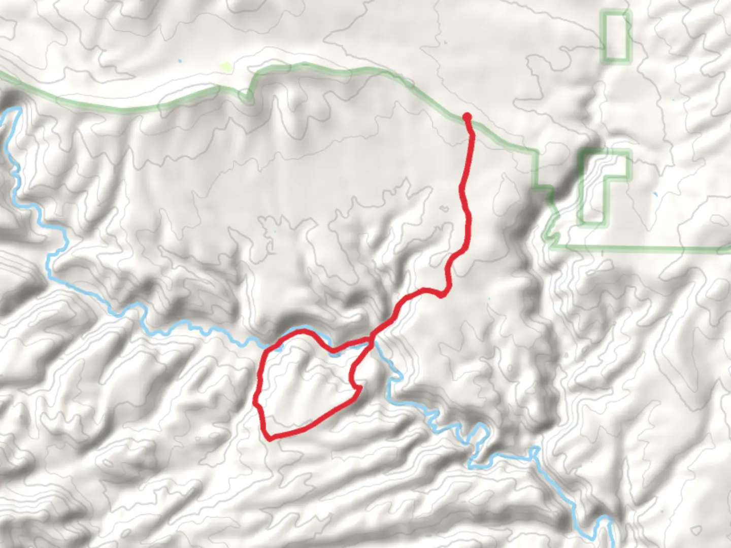 An image depicting the trail Flying V and Middle Fork Loop Trail and its surrounding area.