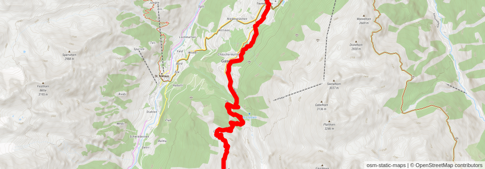 Zermatt - Grachen Trail stage 3 Map