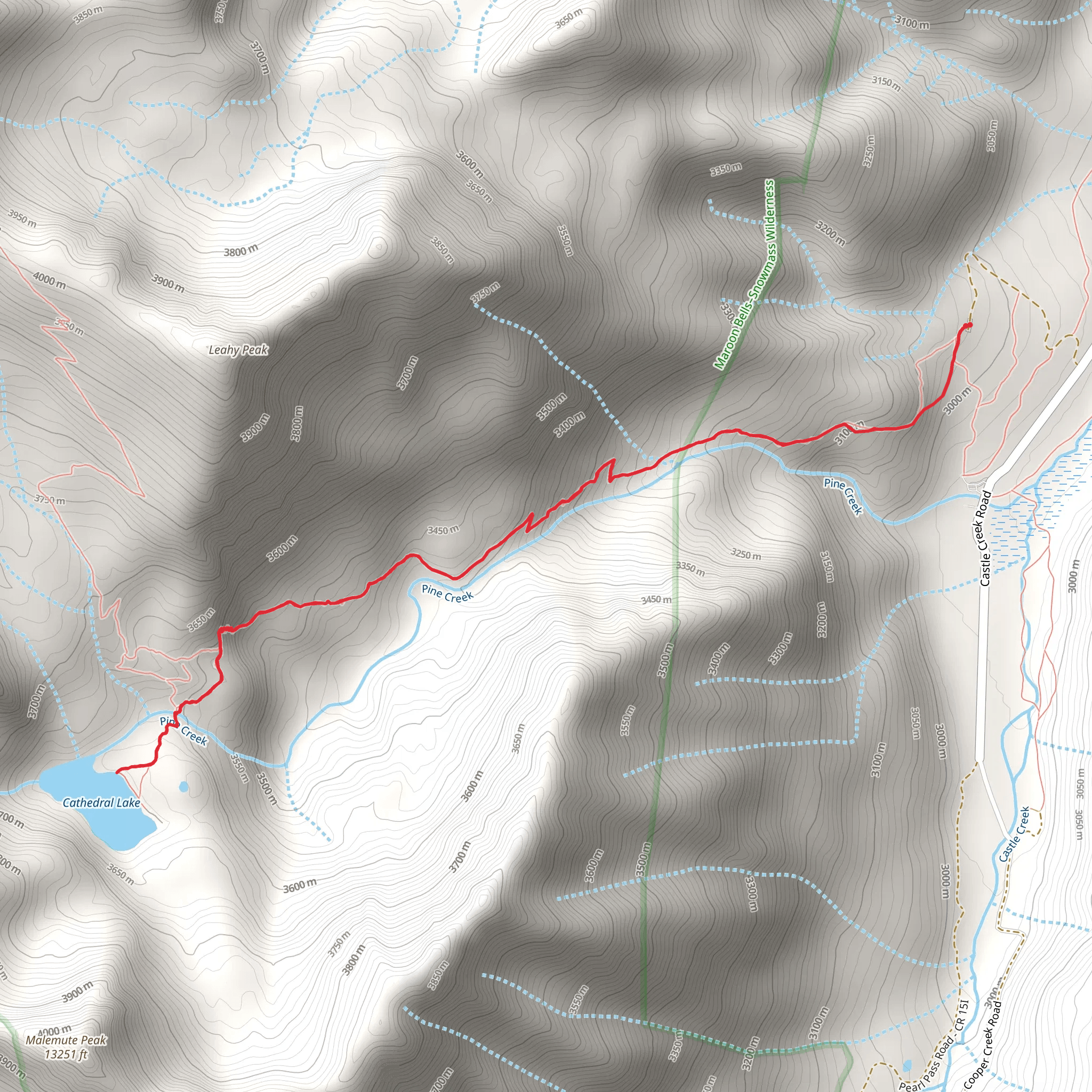 Cathedral Lake Trail mobile static map