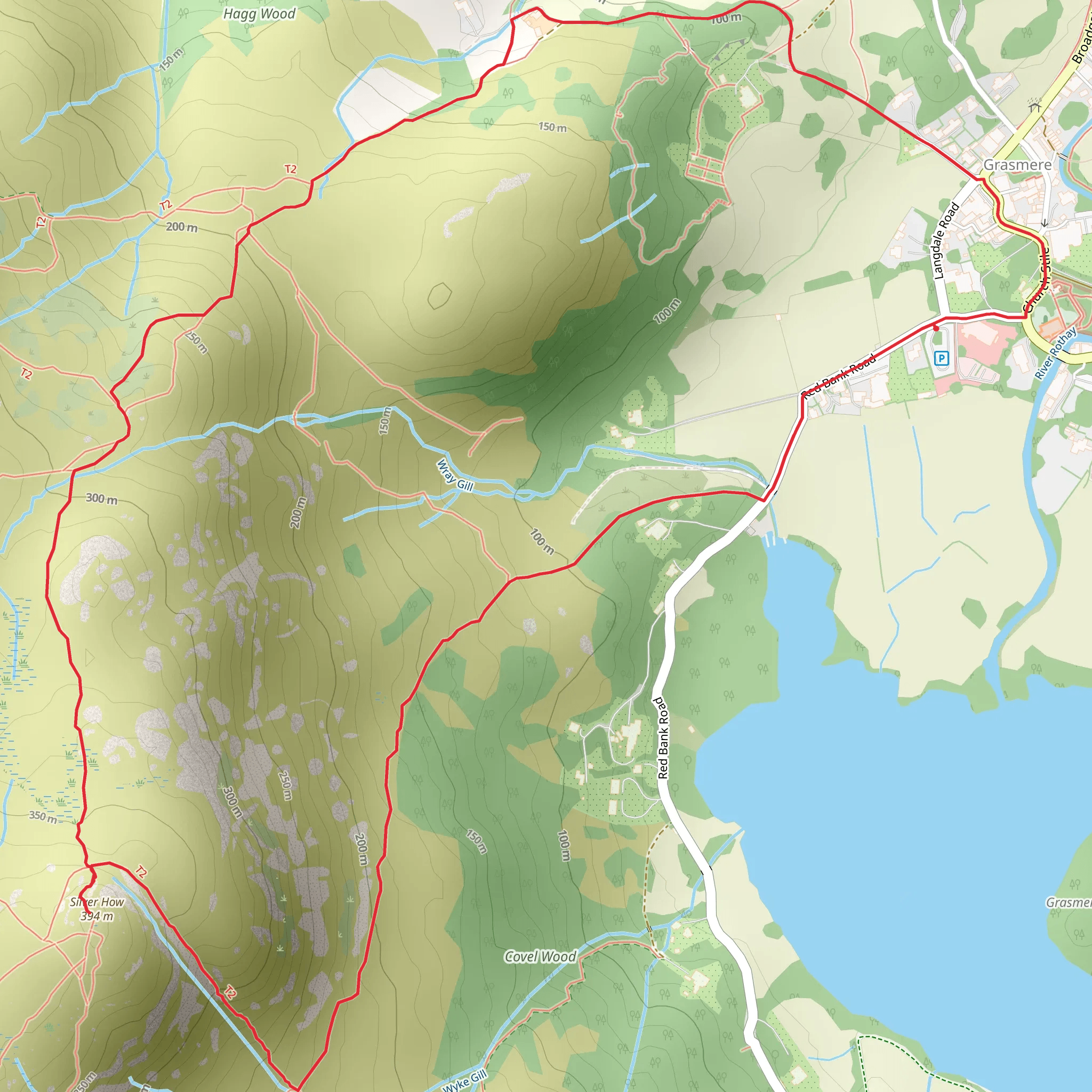 Silver How Loop from Grasmere mobile static map