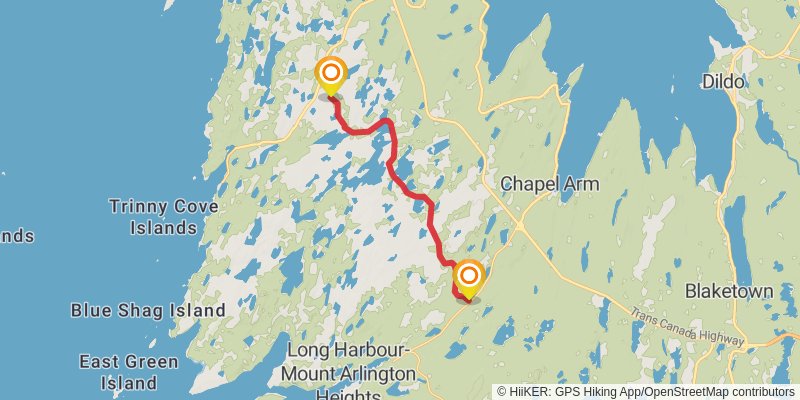 Newfoundland T'railway Trail stage 29 Map