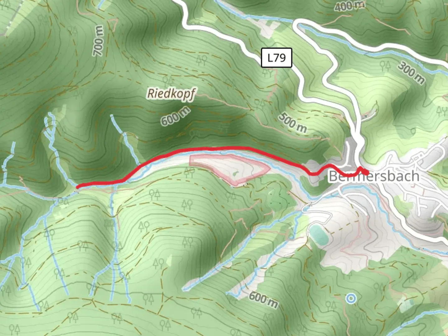 An image depicting the trail Stutzbachwehrle Walk and its surrounding area.