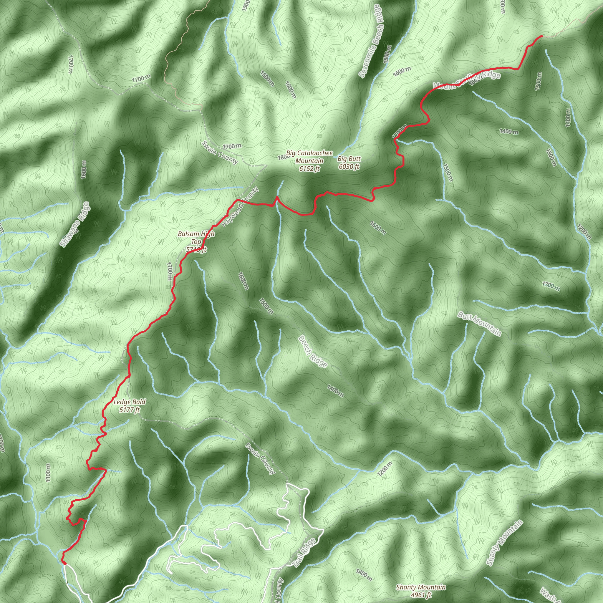 Round Bottom Trailhead to Pretty Hollow Gap via BMT mobile static map