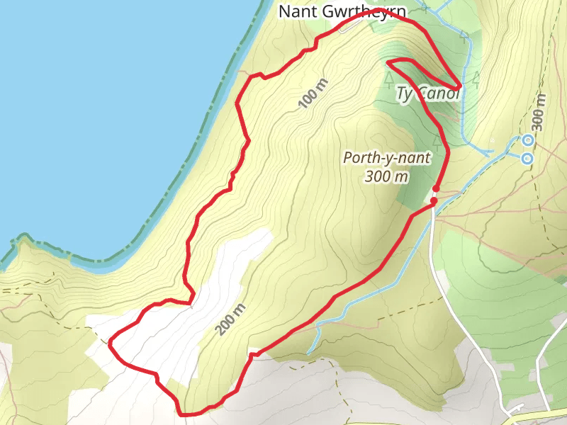 Porth y Nant and Nant Gwrtheryn Circular mobile static map