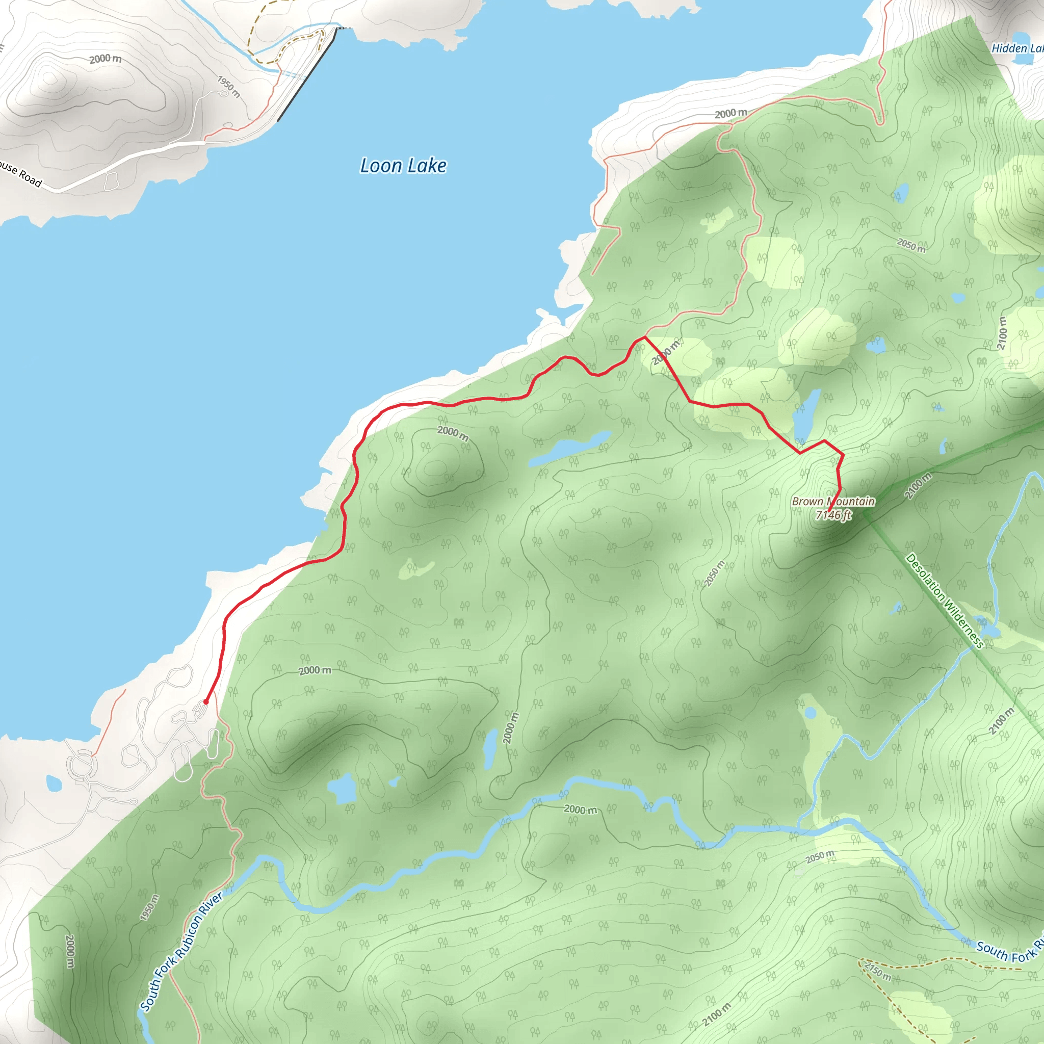 Brown Mountain via Rubicon Trail mobile static map