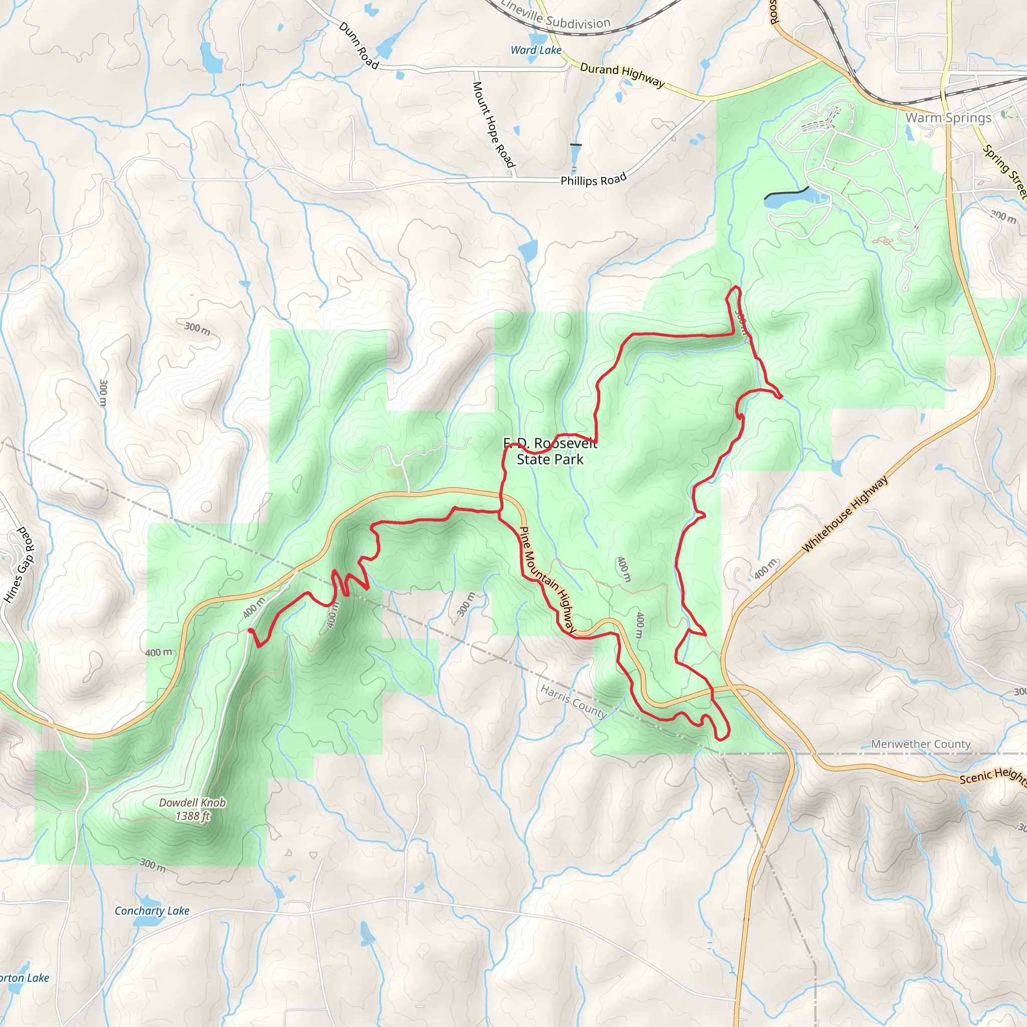 Old Sawmill Campsite via Pine Mountain Trail and White Candle Trail Loop mobile static map