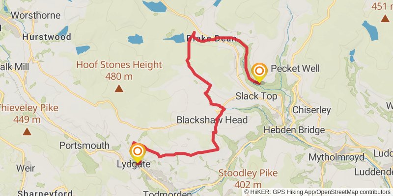 Ramsbottom to Skiptom Walk stage 3 Map
