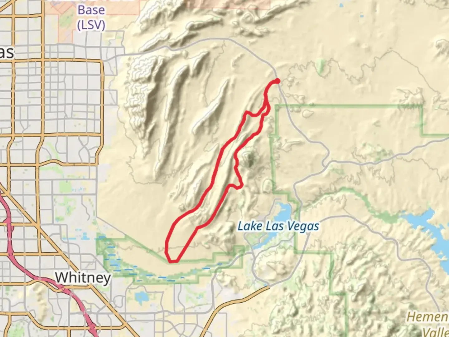An image depicting the trail Rainbow Gardens Road Loop and its surrounding area.