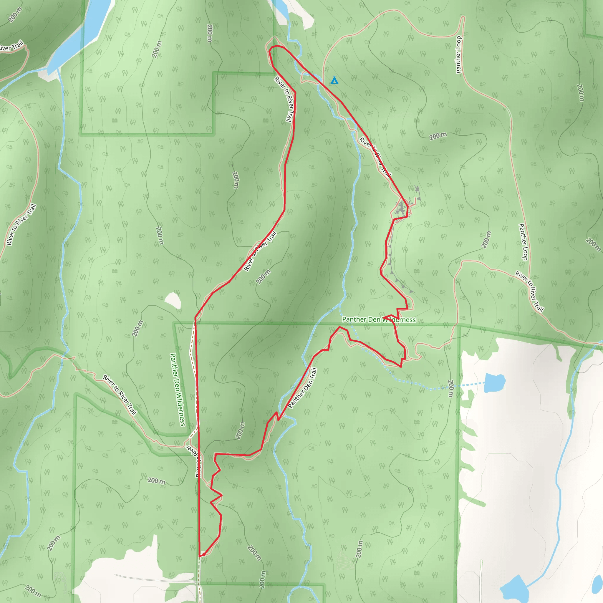 Panther Den Loop Trail mobile static map