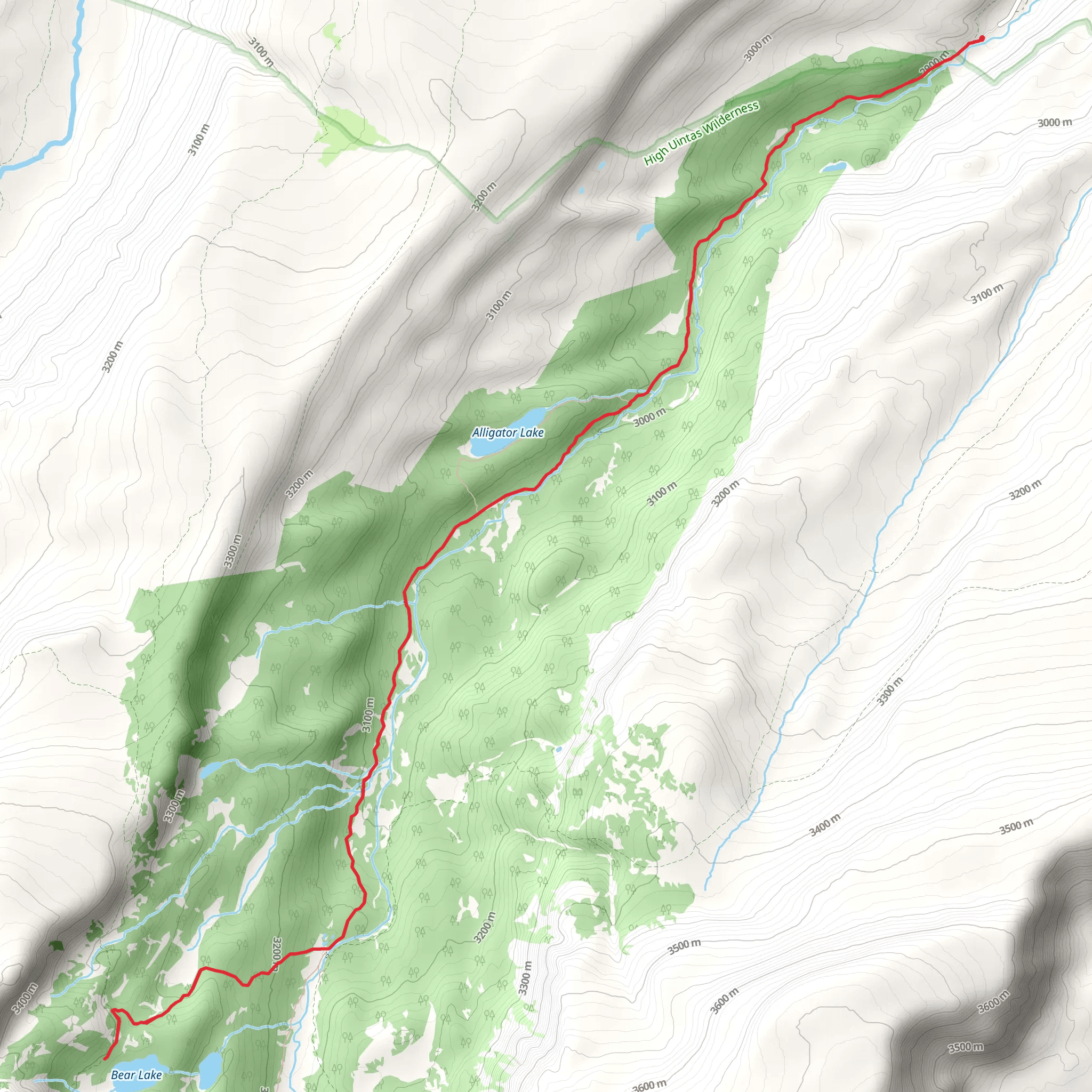 Bear Lake via Henry's Fork Trail mobile static map