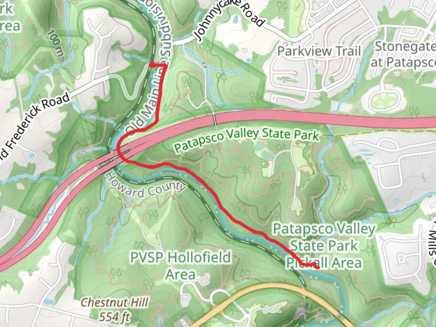 An image depicting the trail Pickall Trail and its surrounding area.