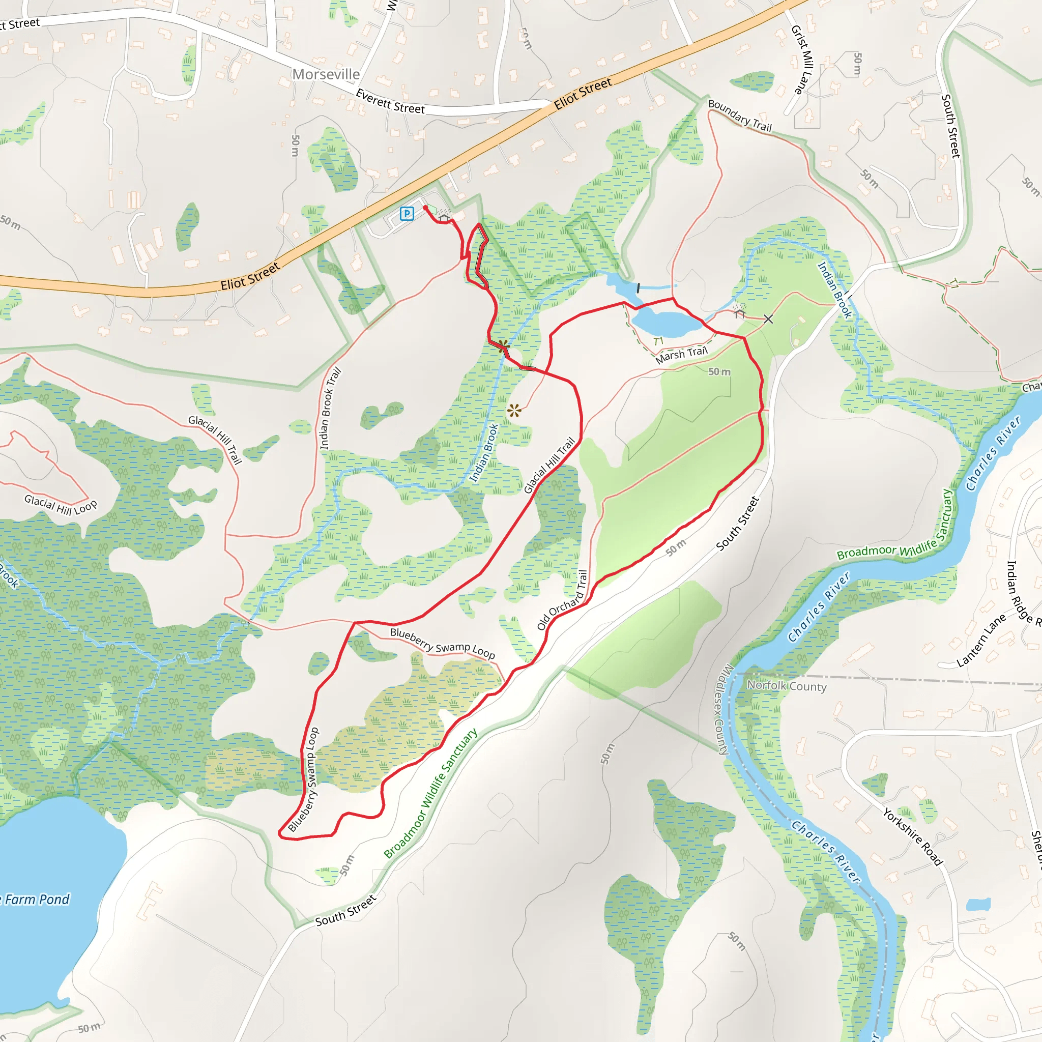 Old Orchard and Glacial Hill Trail Loop mobile static map