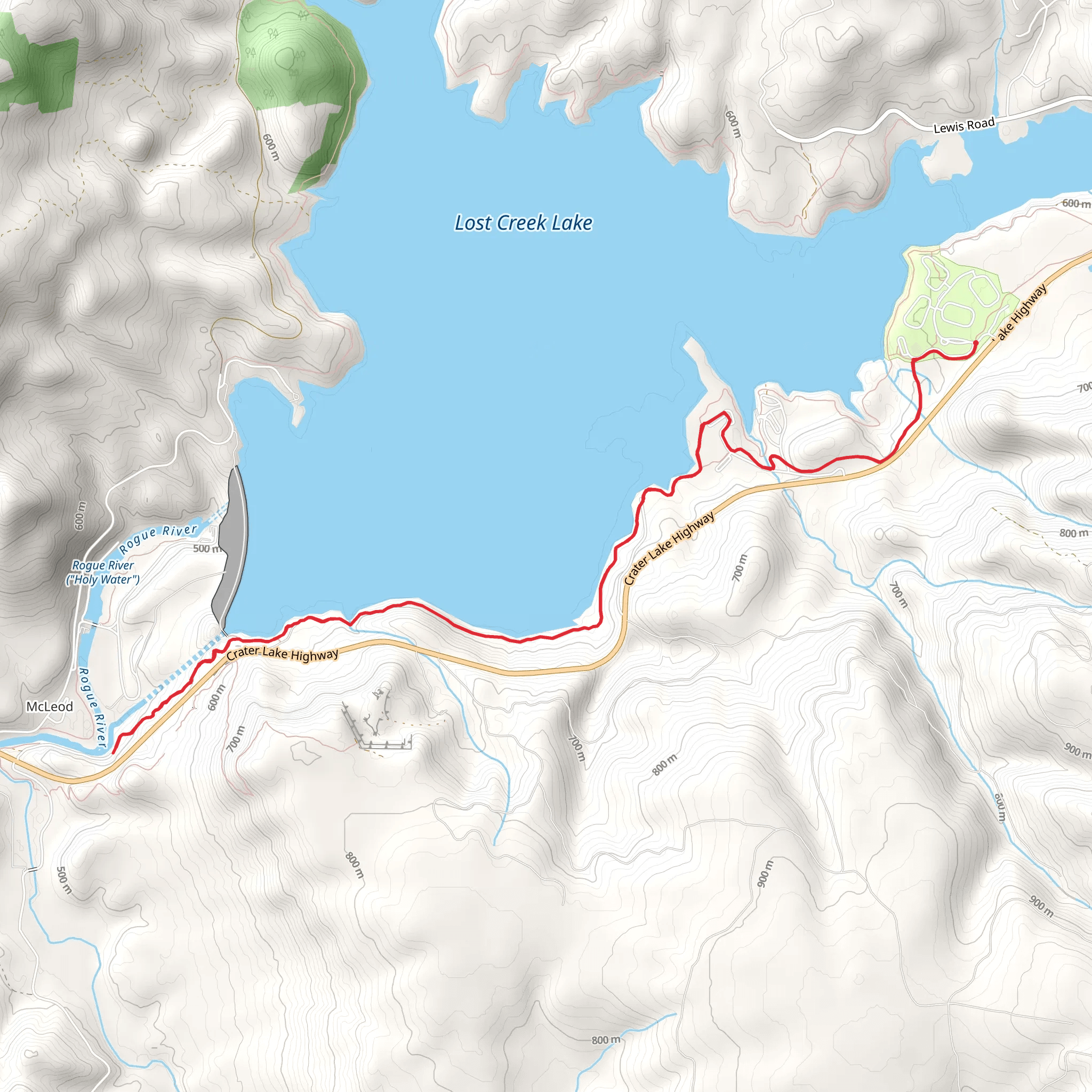 Lost Creek Lake mobile static map