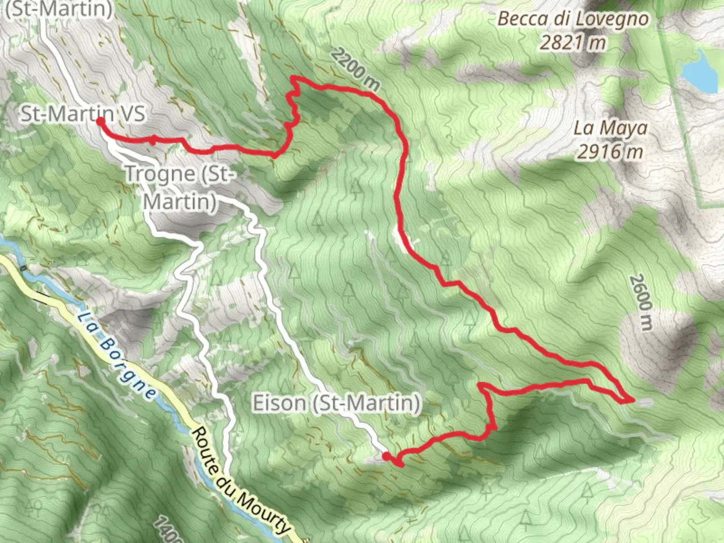 An image depicting the trail Herens Valley Trail and its surrounding area.
