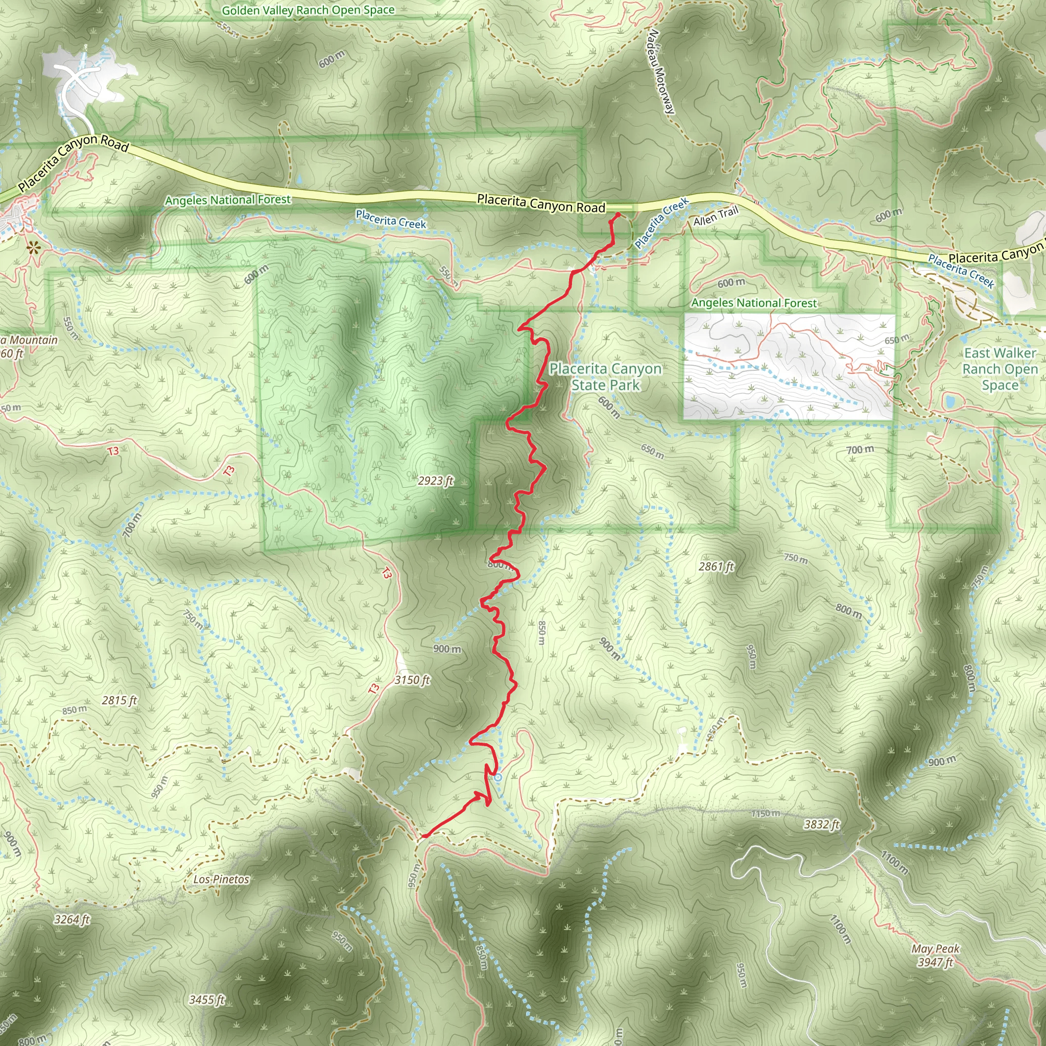Los Pinetos Trail mobile static map