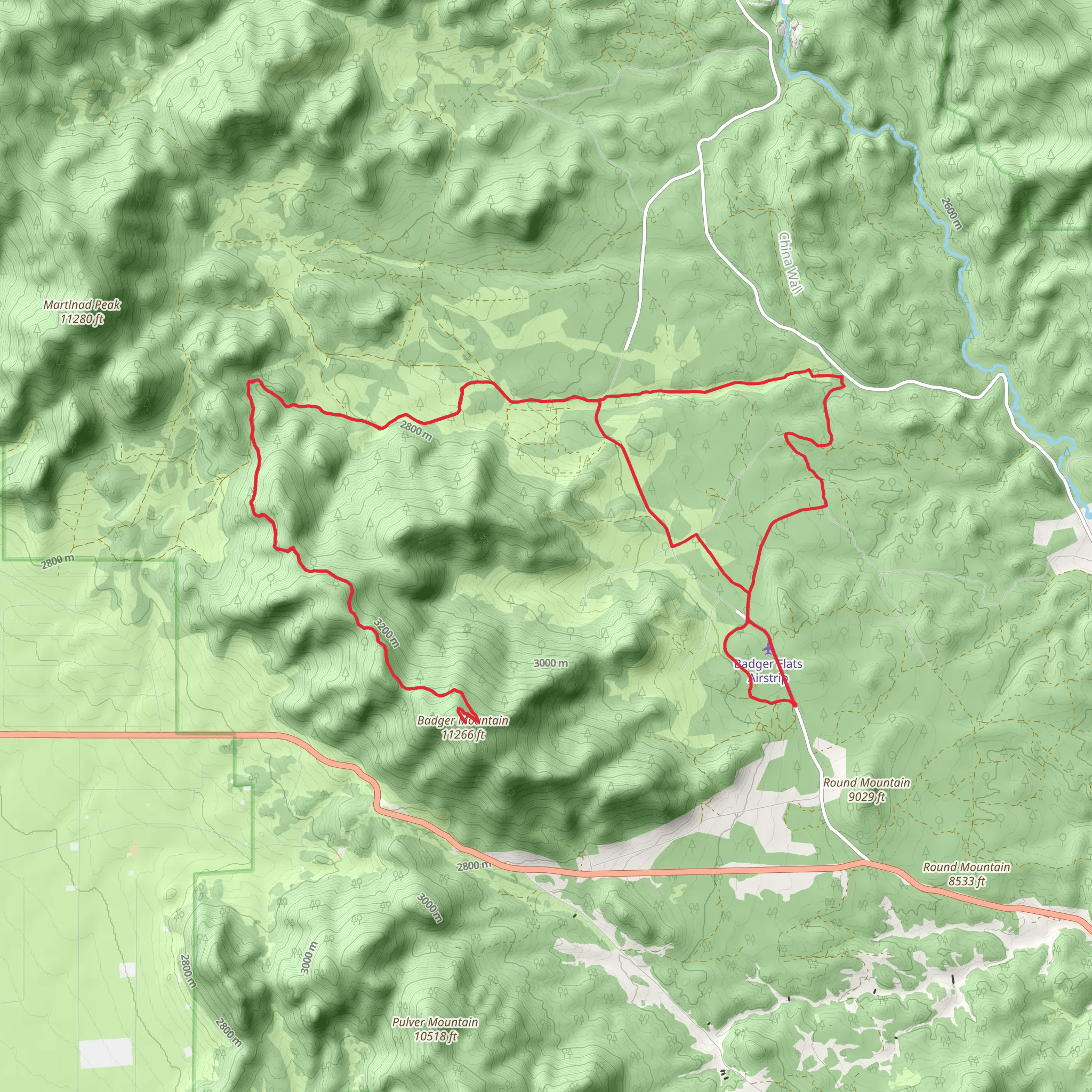Badger Mountain Loop mobile static map