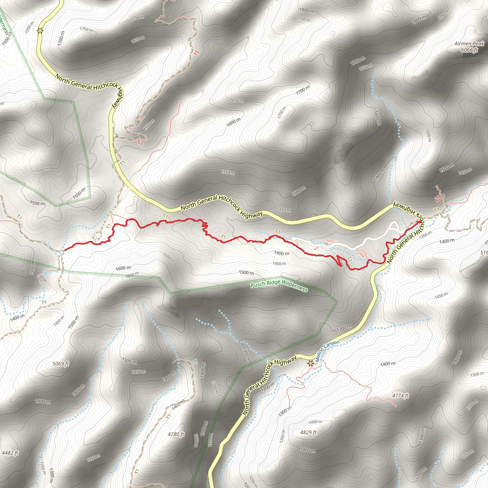 Molino Basin Trail mobile static map