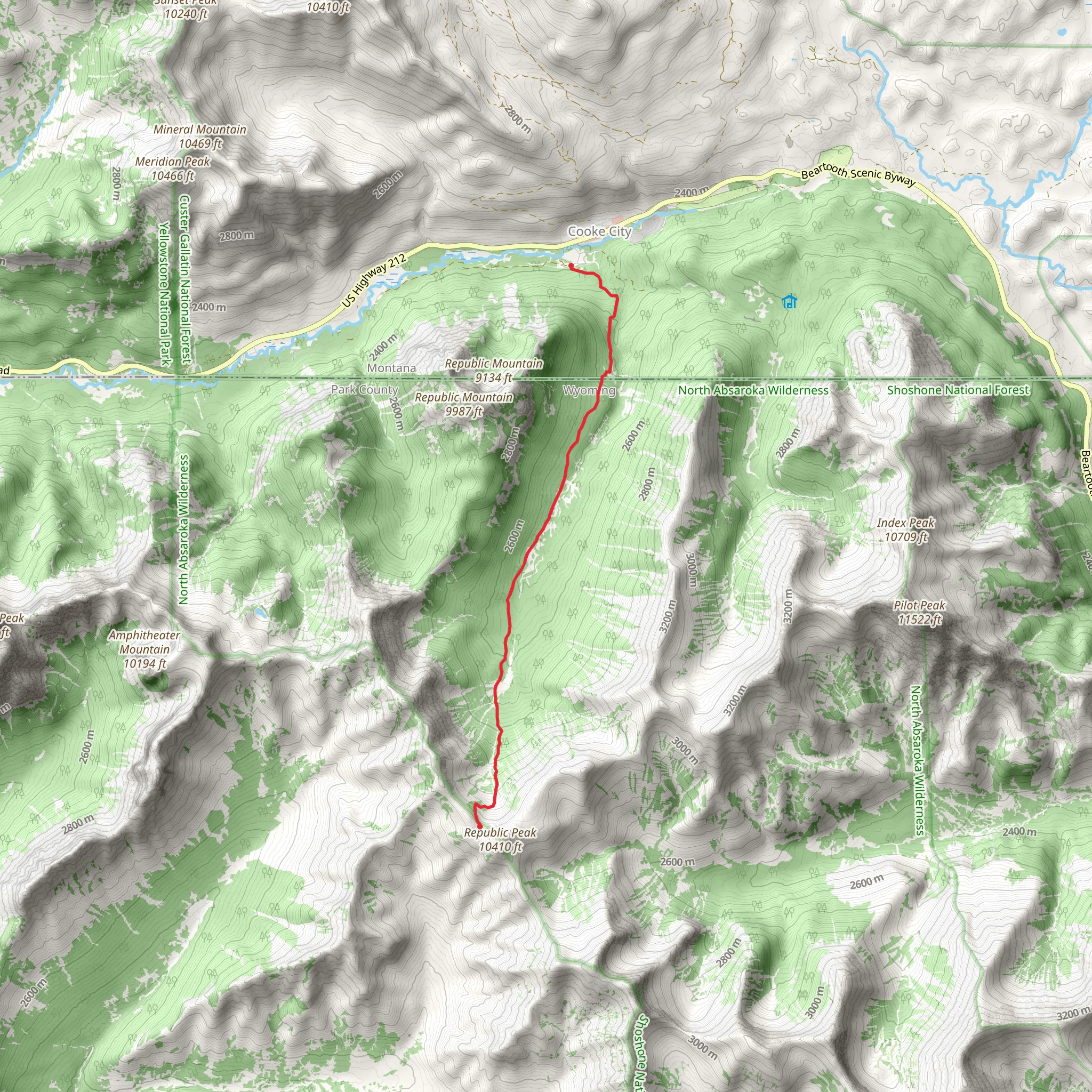 Republic Pass via Republic Creek Trail mobile static map