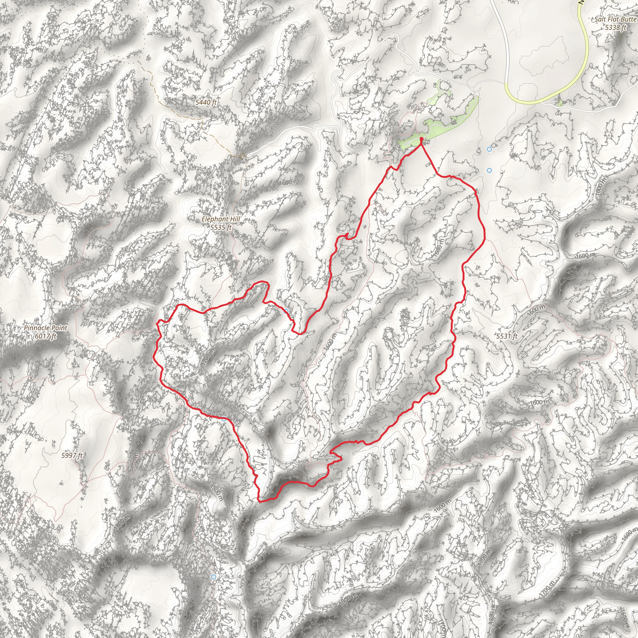 Big Spring Canyon Trail, Druid Arch Trail and Wooden Shoe Canyon Trail mobile static map