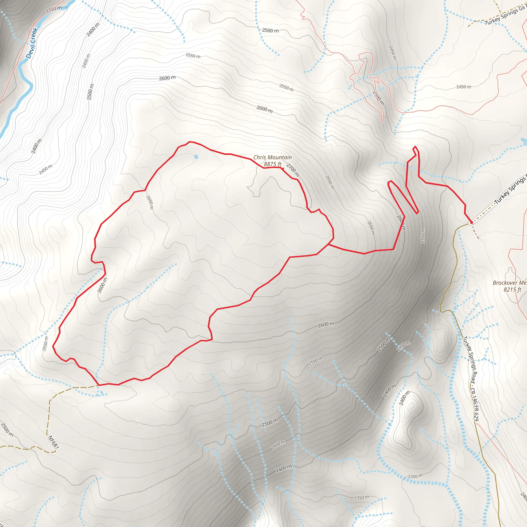 Chris Mountain Loop mobile static map