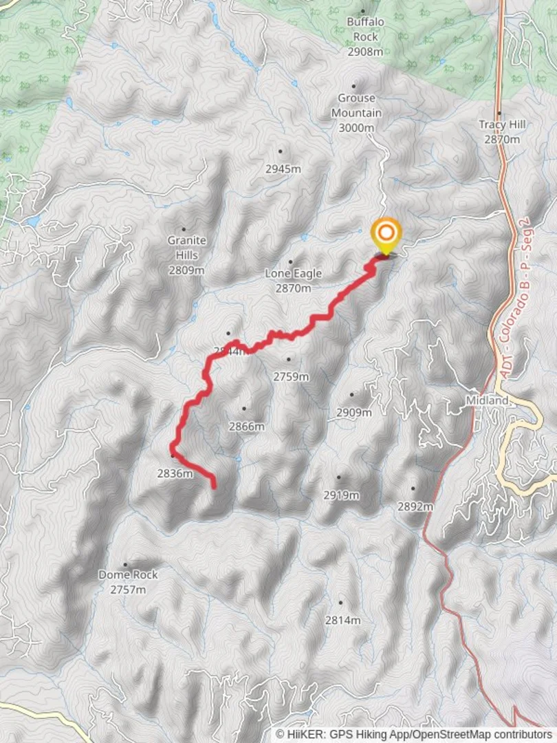 An image depicting the trail Four Mile Overlook and its surrounding area.