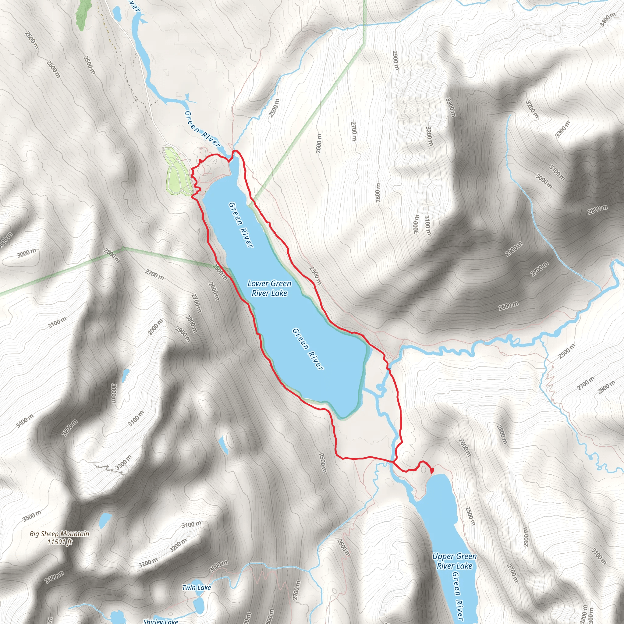 Lower Green River Lakeside Loop Trail mobile static map