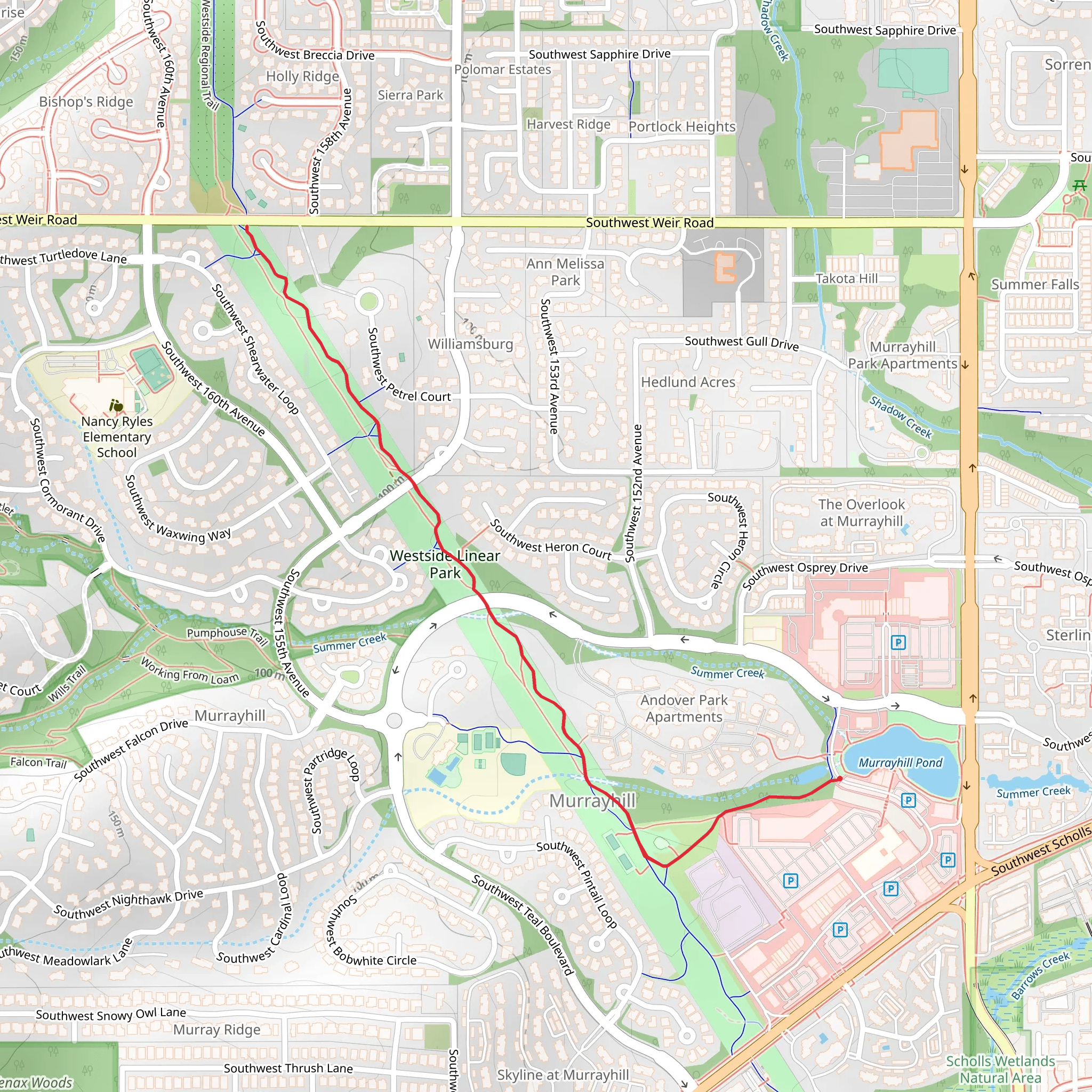 Murrayhill Powerline Park Trail mobile static map