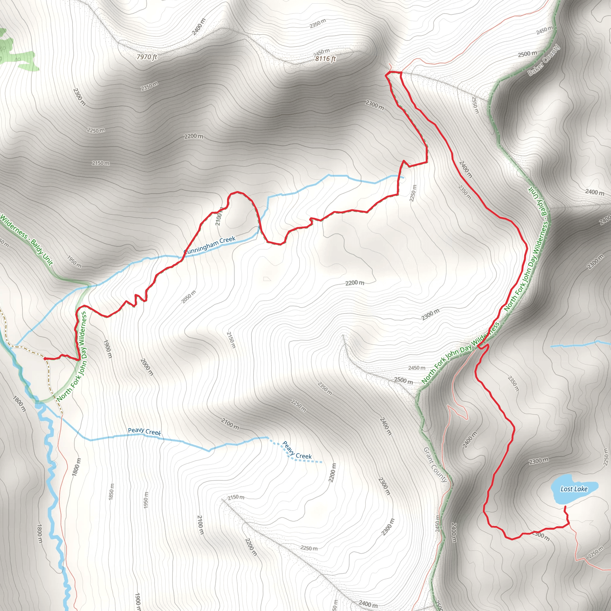 Lost Lake via Cunningham Cove Trail mobile static map