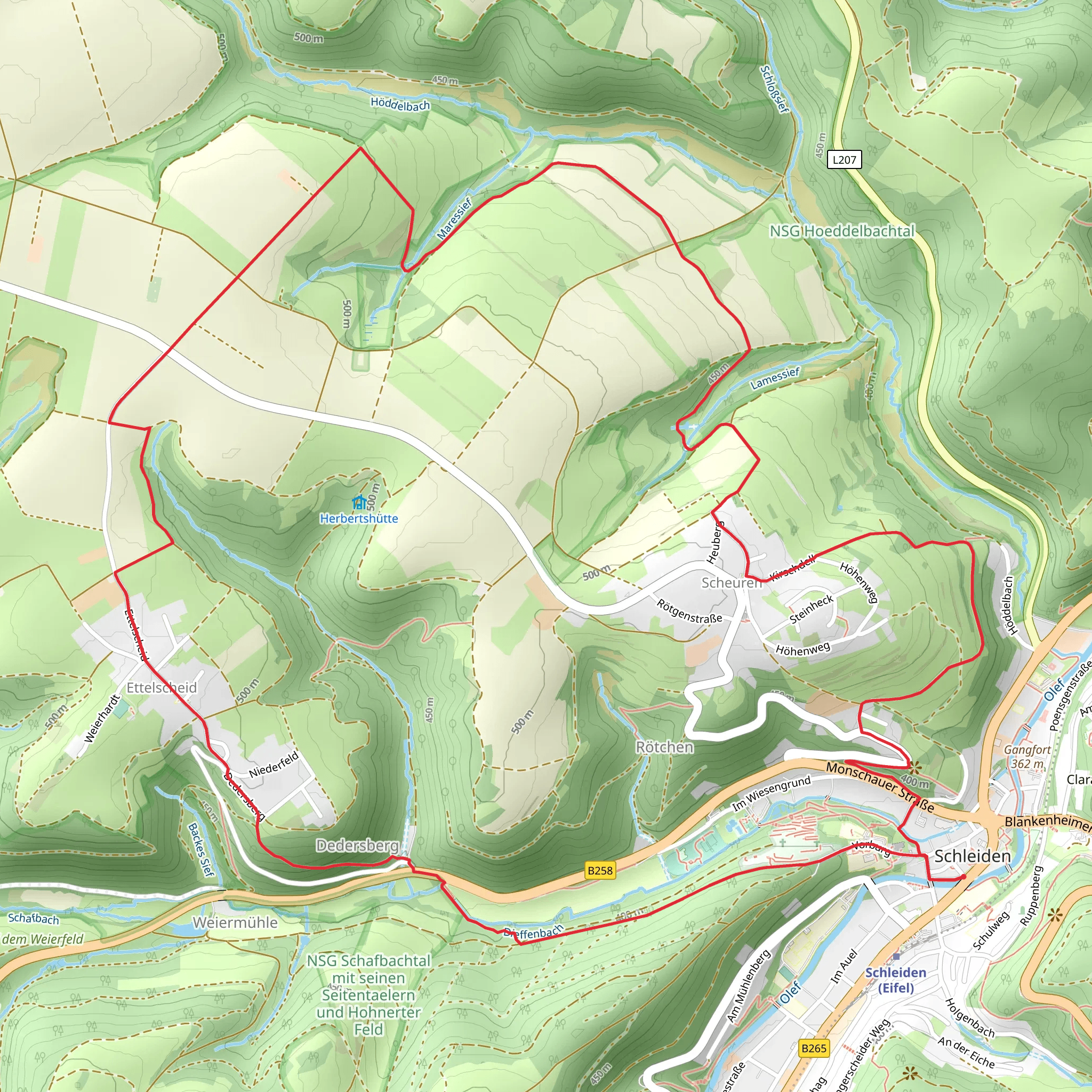 Schleiden Wanderweg 6 Loop mobile static map