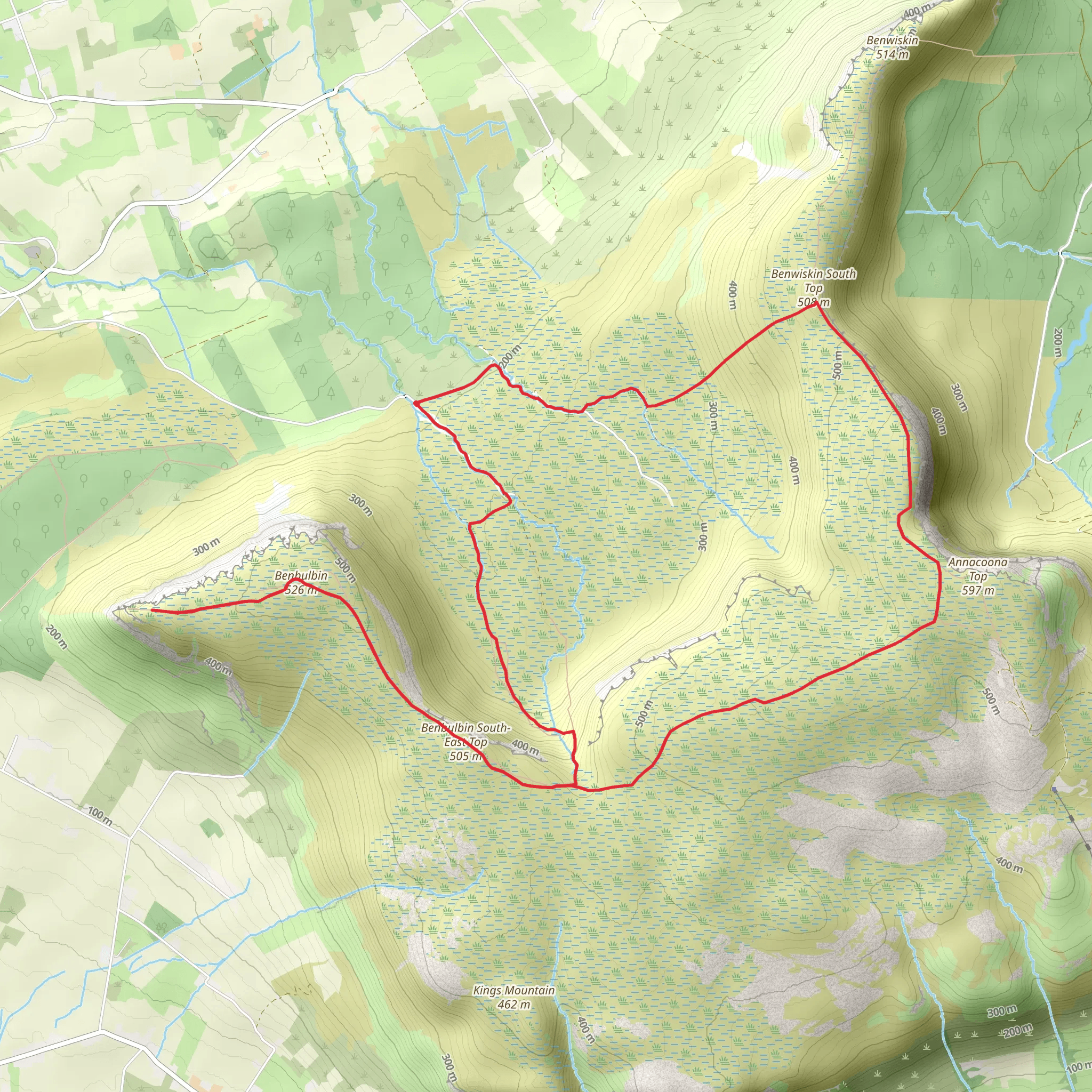 Benbulbin Diarmuid and Grainnes Bed mobile static map