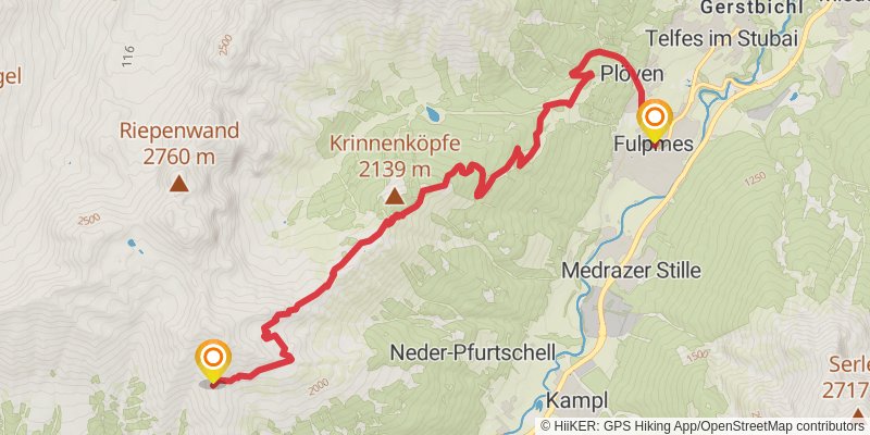 Stubai High Trail spur 8 Map