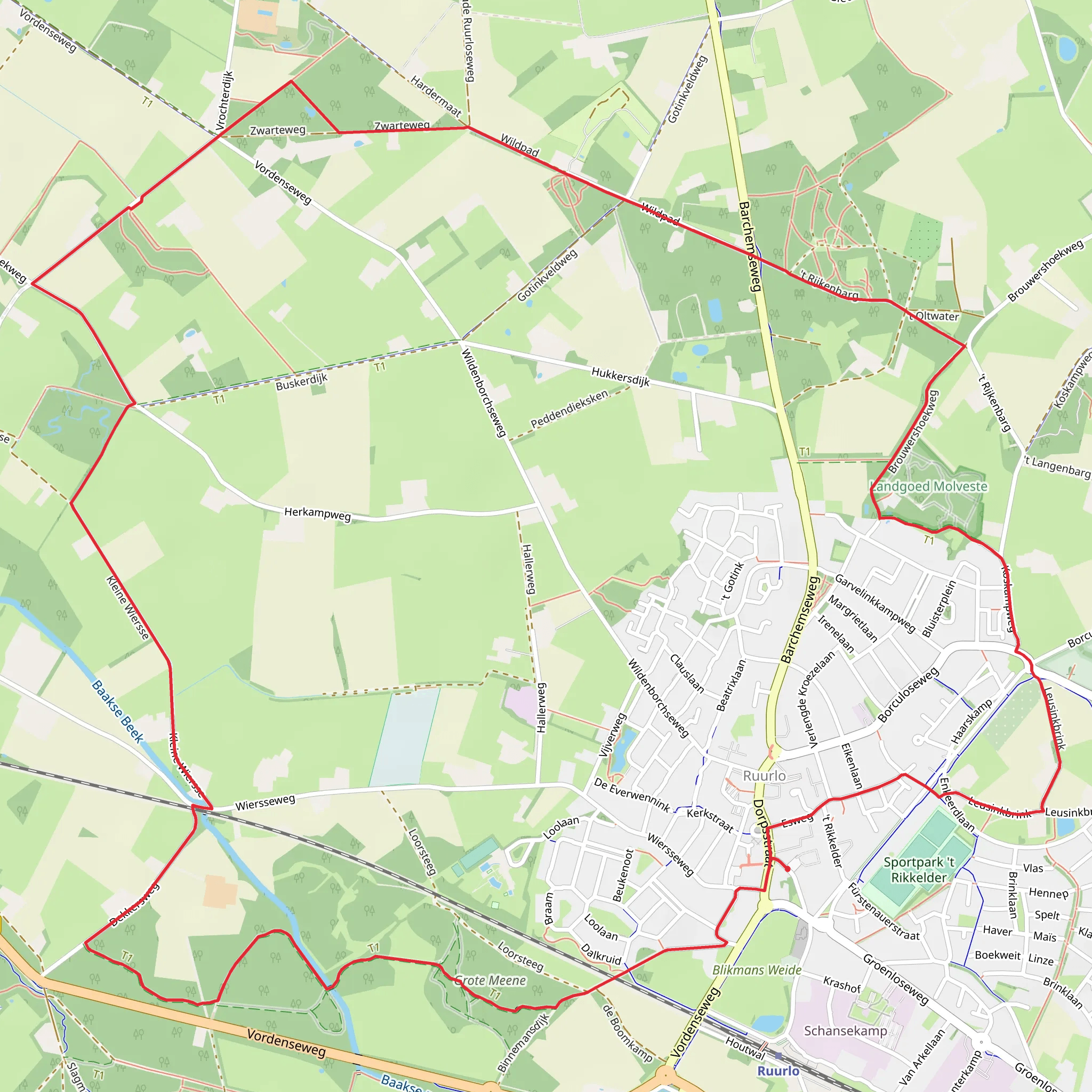 Meene Route mobile static map