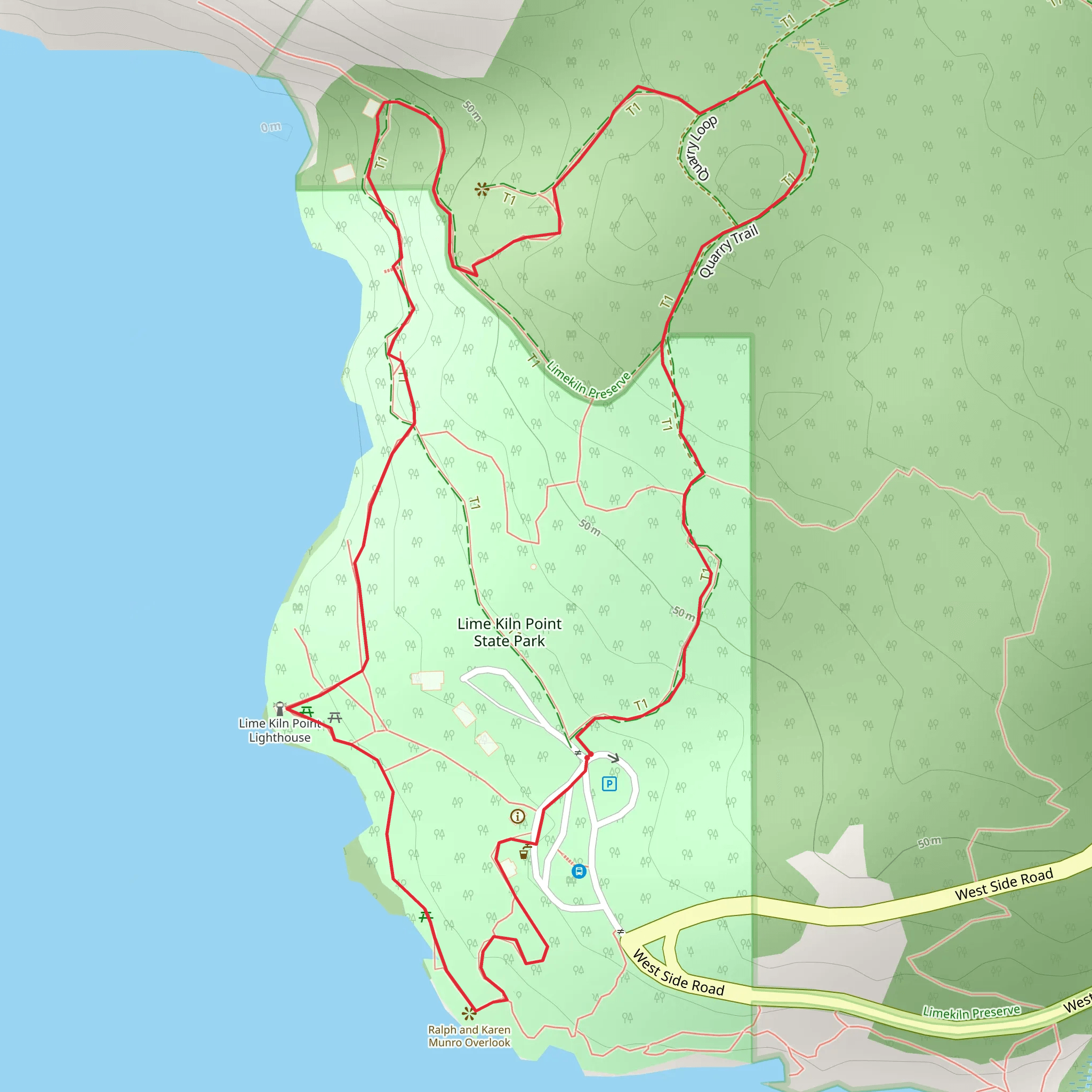 Lime Kiln Point State Park Loop mobile static map