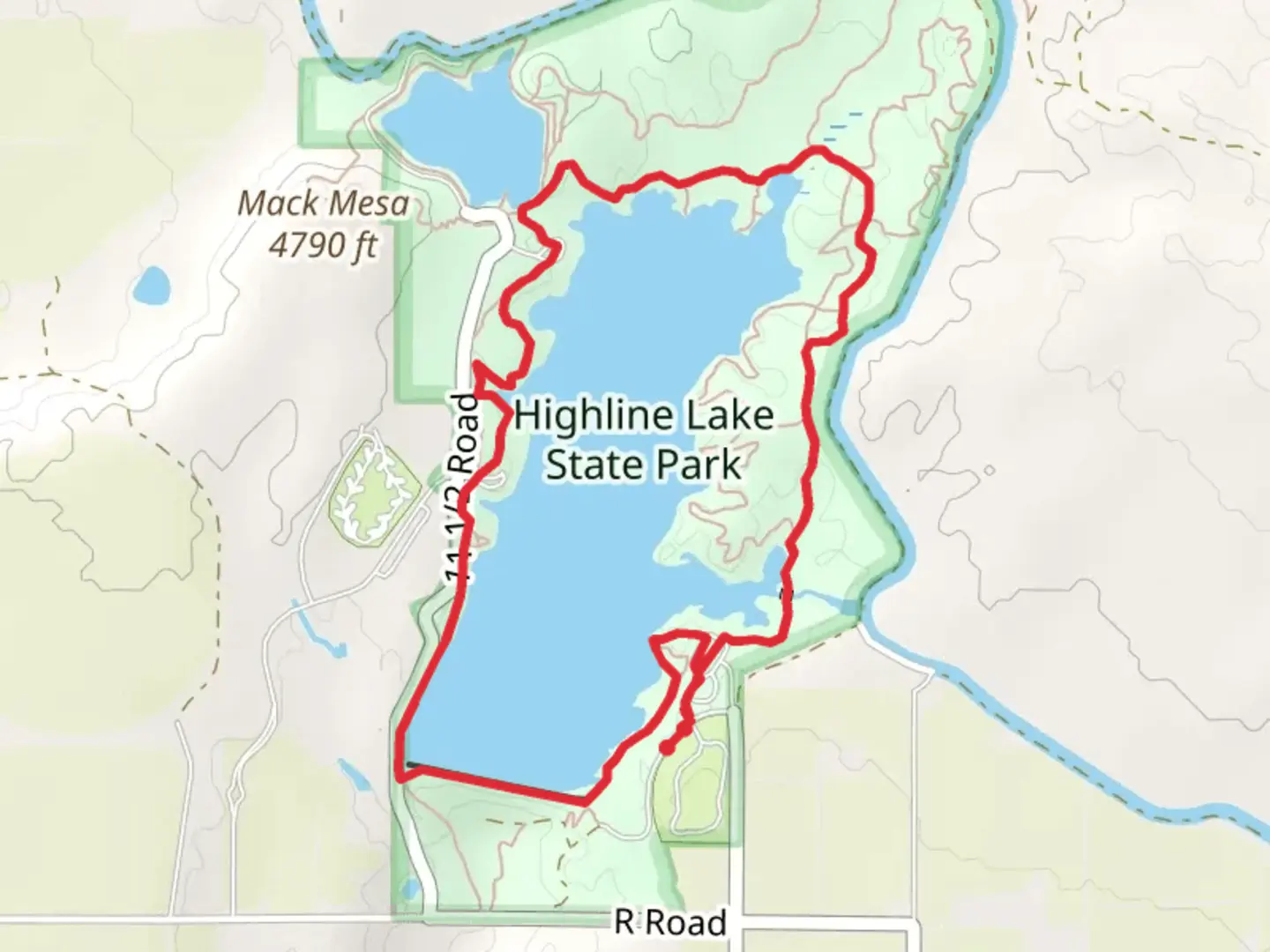 An image depicting the trail Highline Lake Loop and its surrounding area.