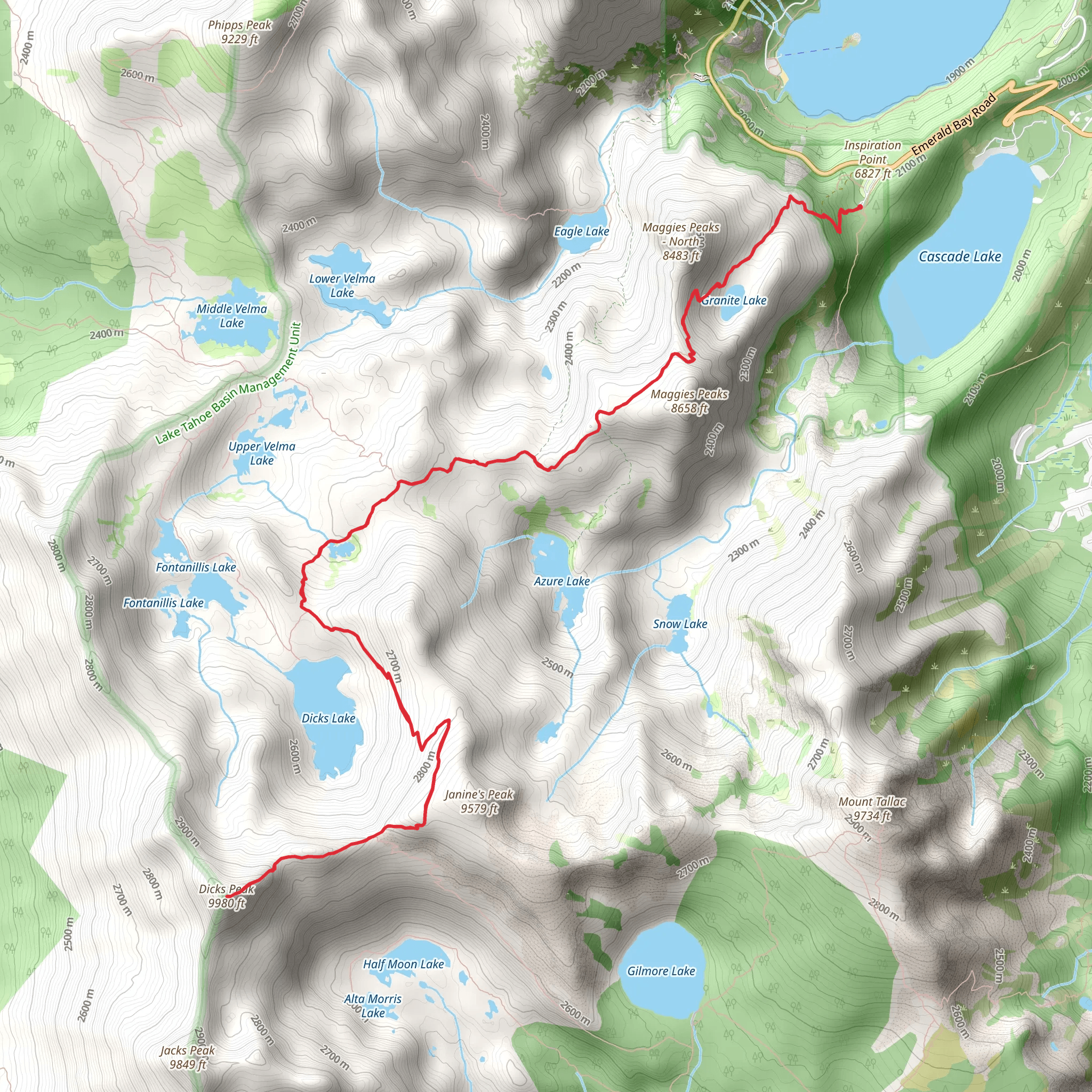 Dicks Peak via Bayview Trail mobile static map