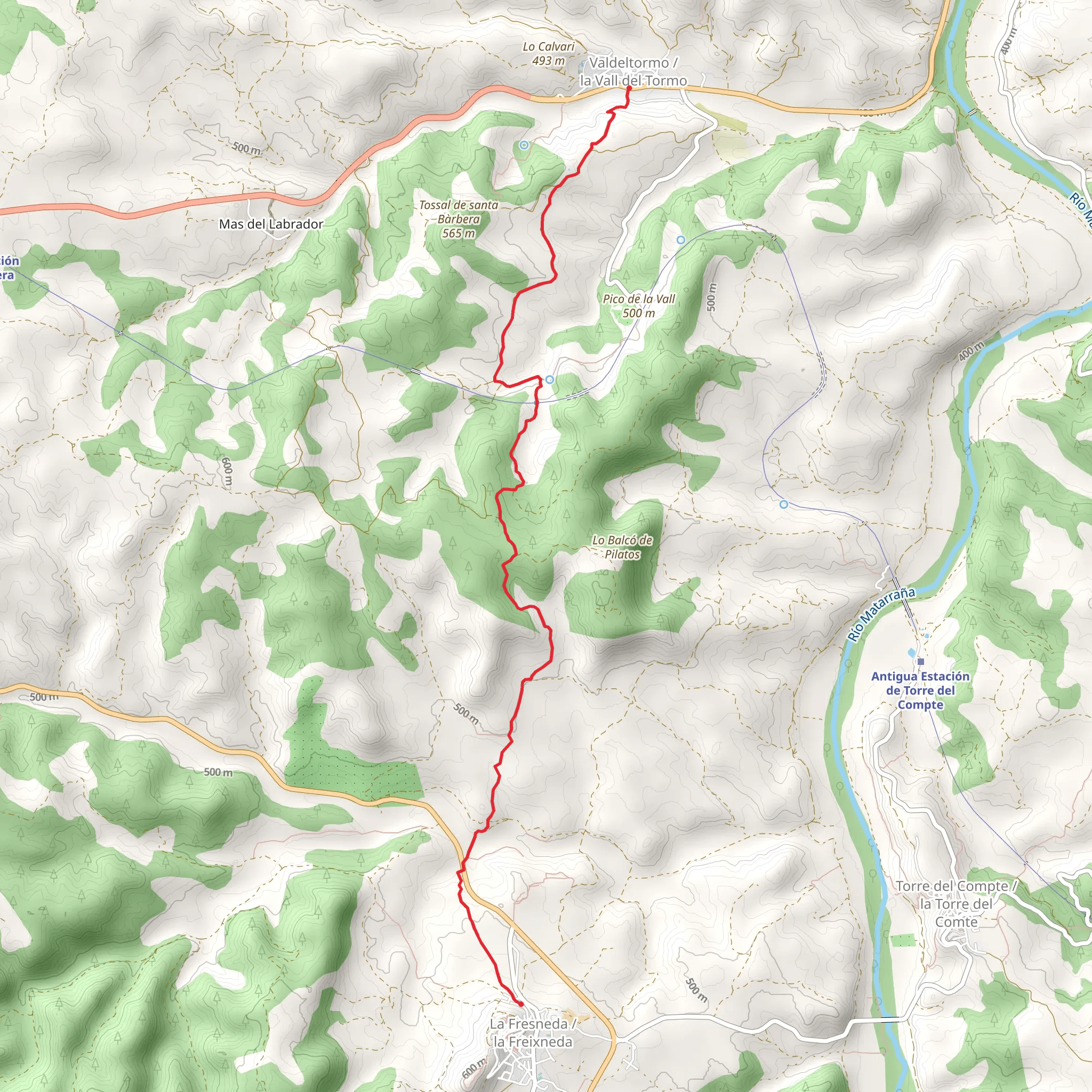 La Fresneda - Valdetormo PR TE 163 mobile static map