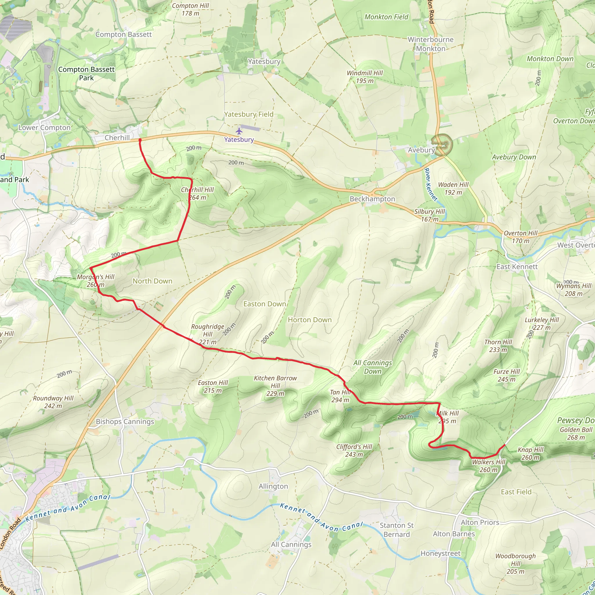 White Horse from Cherhill mobile static map