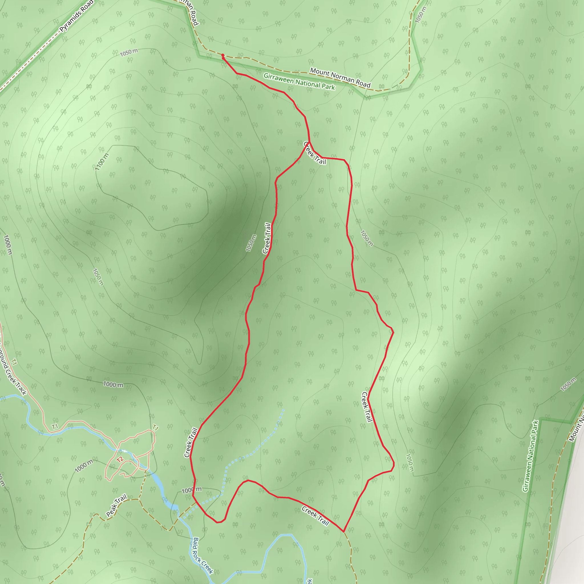 Creek Trail in Girraween National Park mobile static map