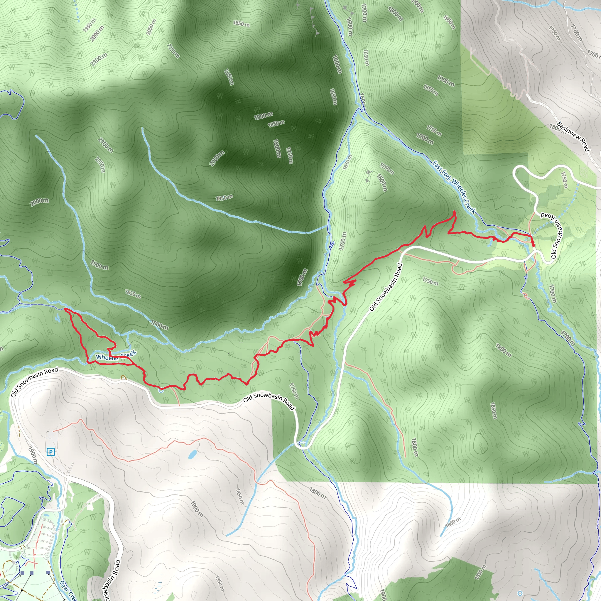 Wheeler Creek Trail mobile static map