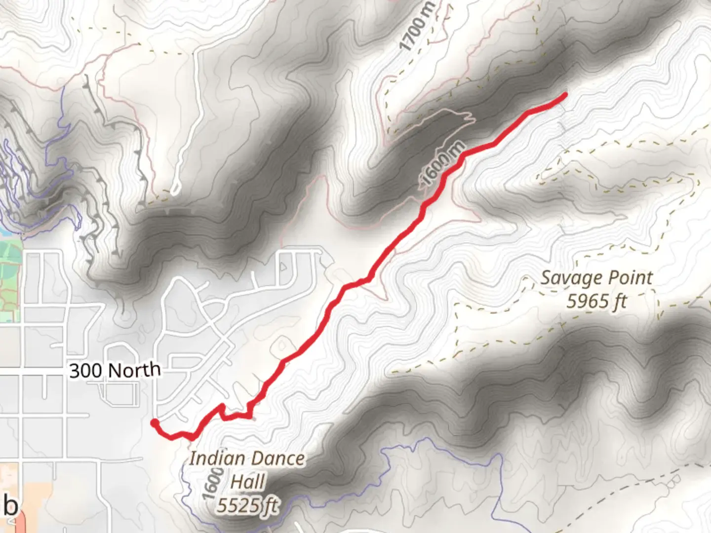 An image depicting the trail Toms Canyon and its surrounding area.
