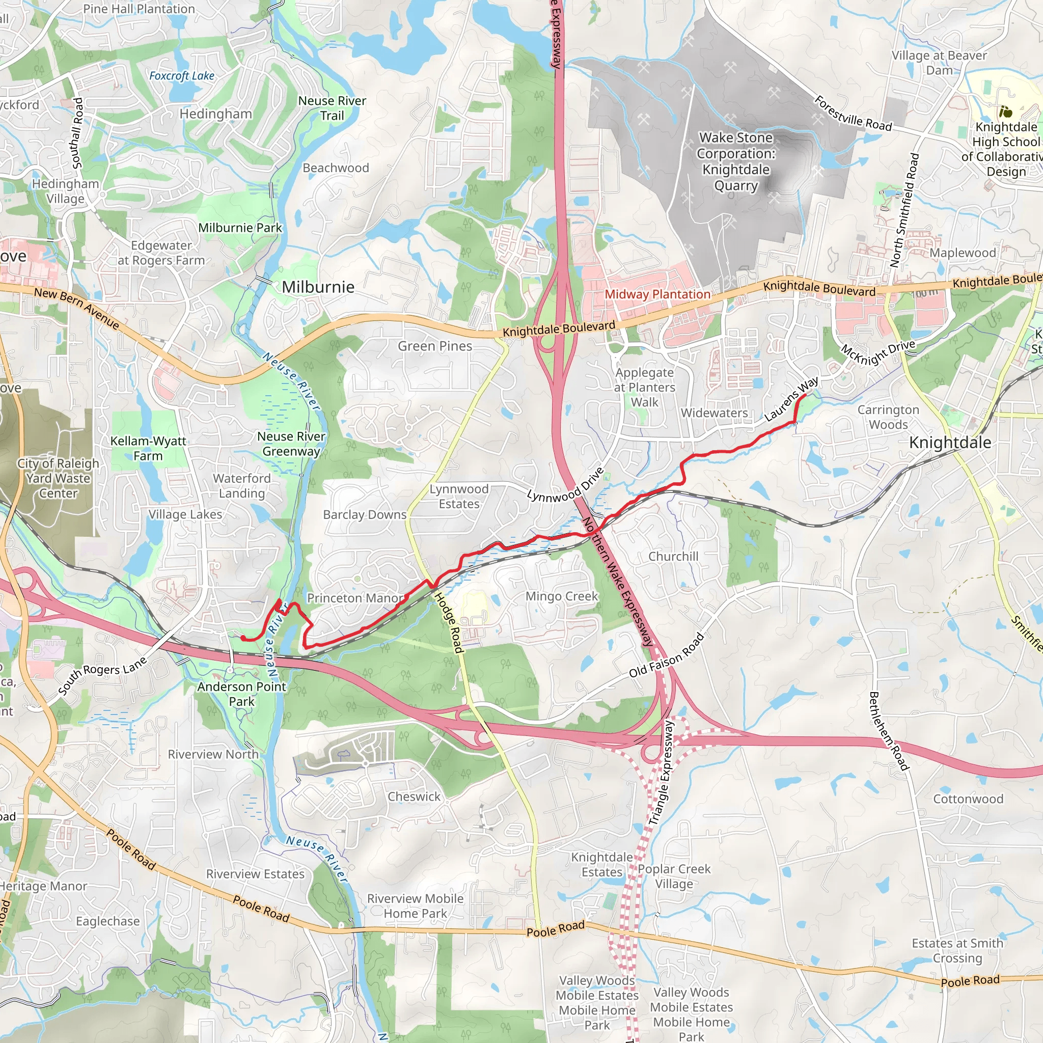 Mingo Creek Trail mobile static map
