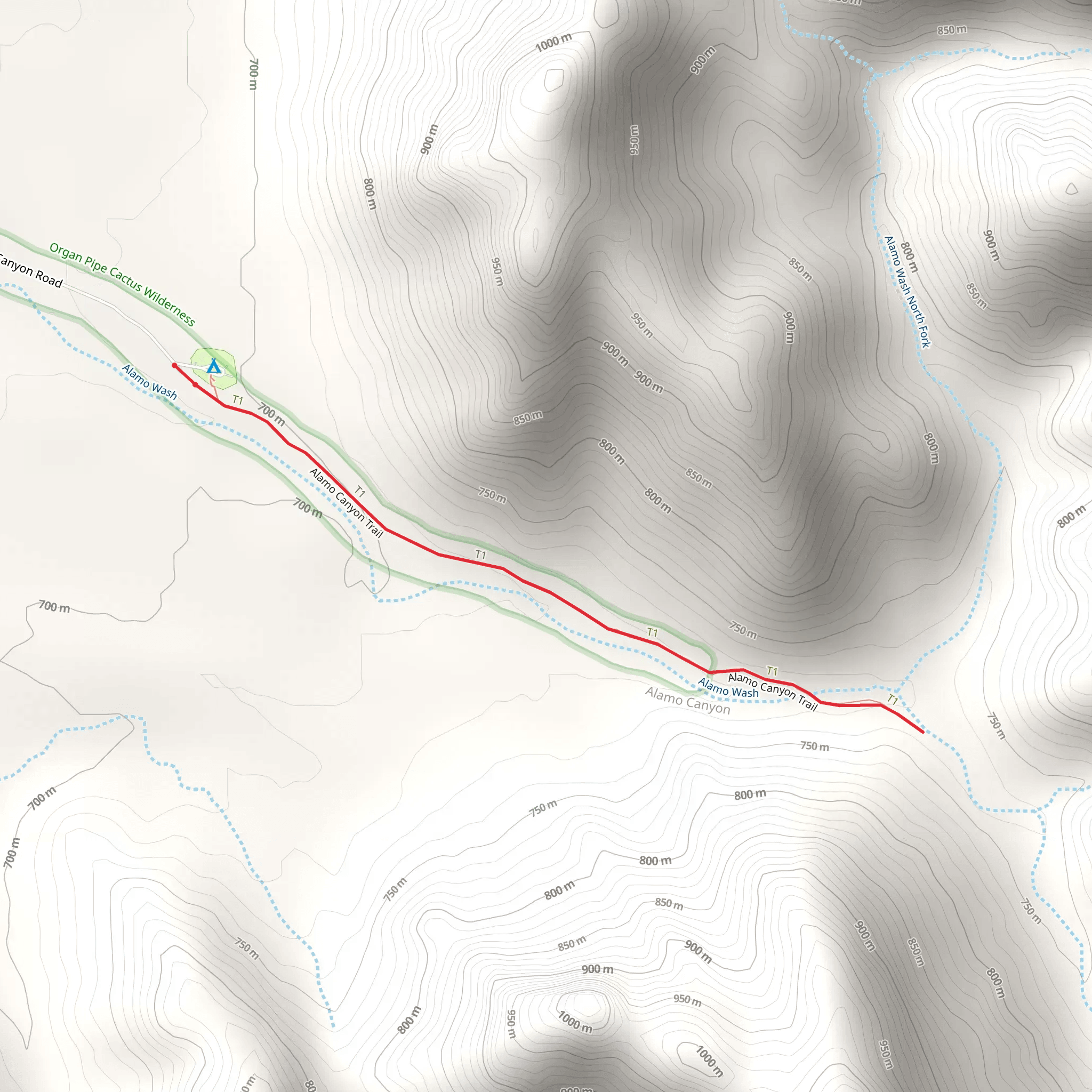 Alamo Canyon Trail mobile static map