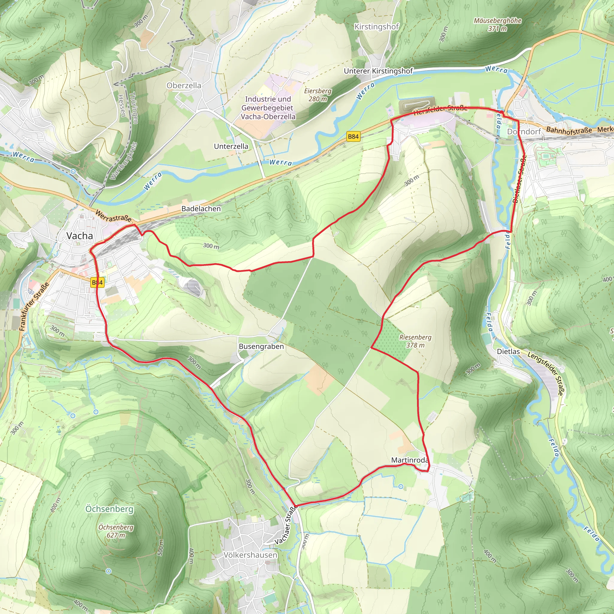 Vacha and Krayenberggemeinde Loop mobile static map