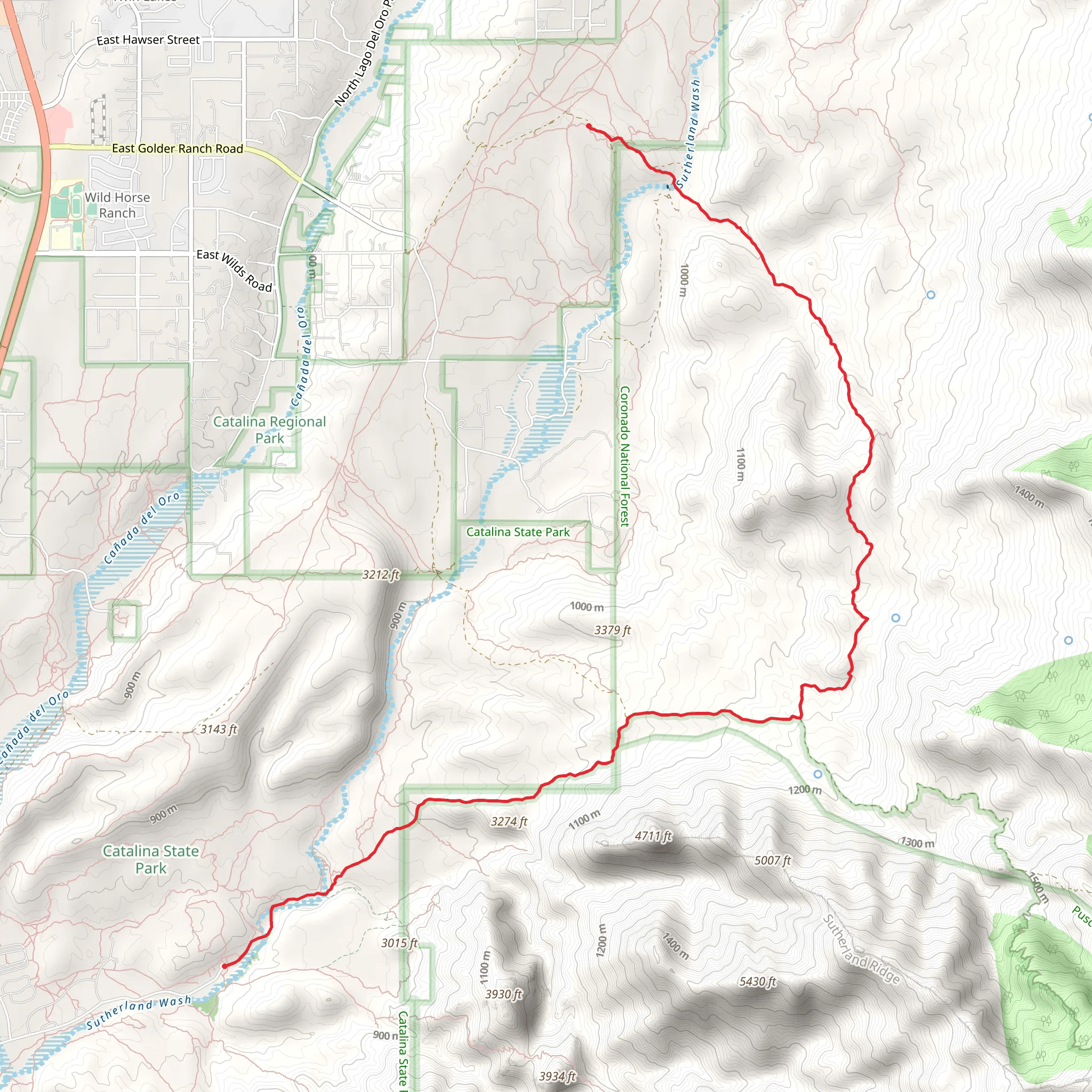 Baby Jesus and Sutherland Trail mobile static map