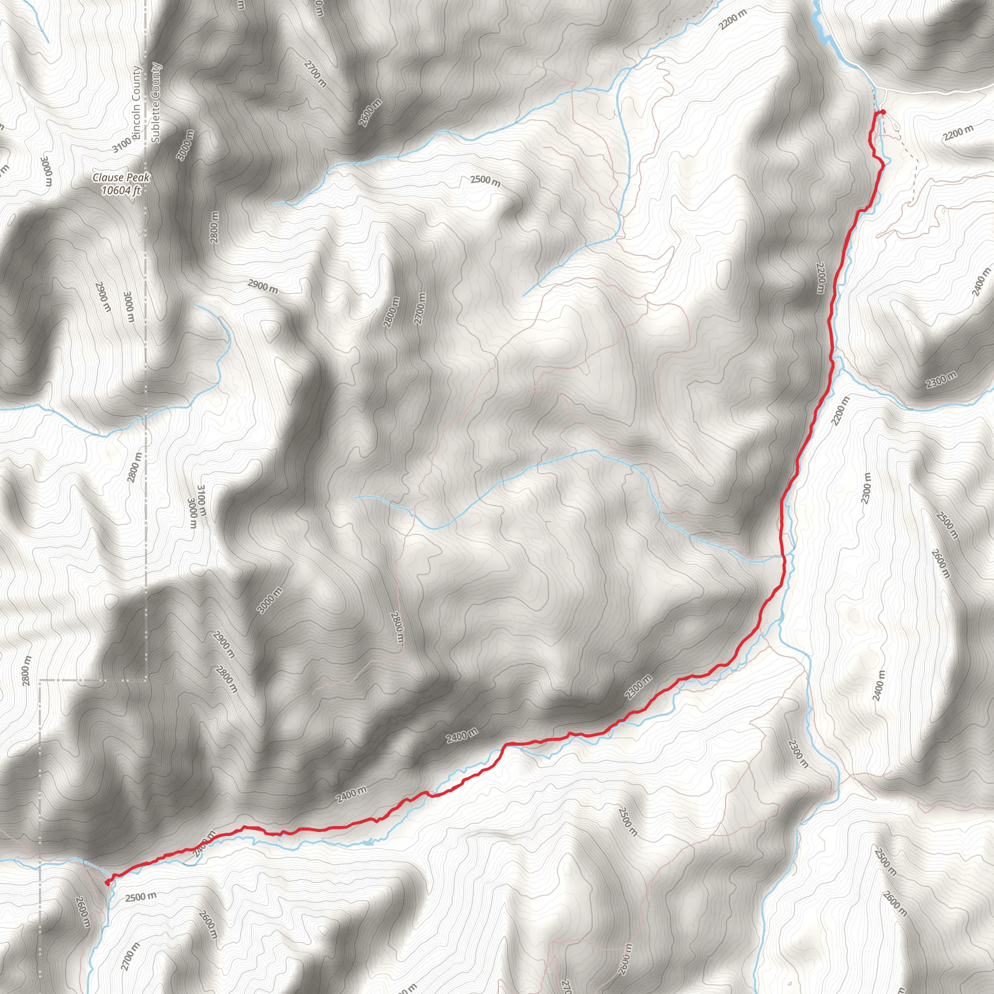 Cliff Creek Trail mobile static map